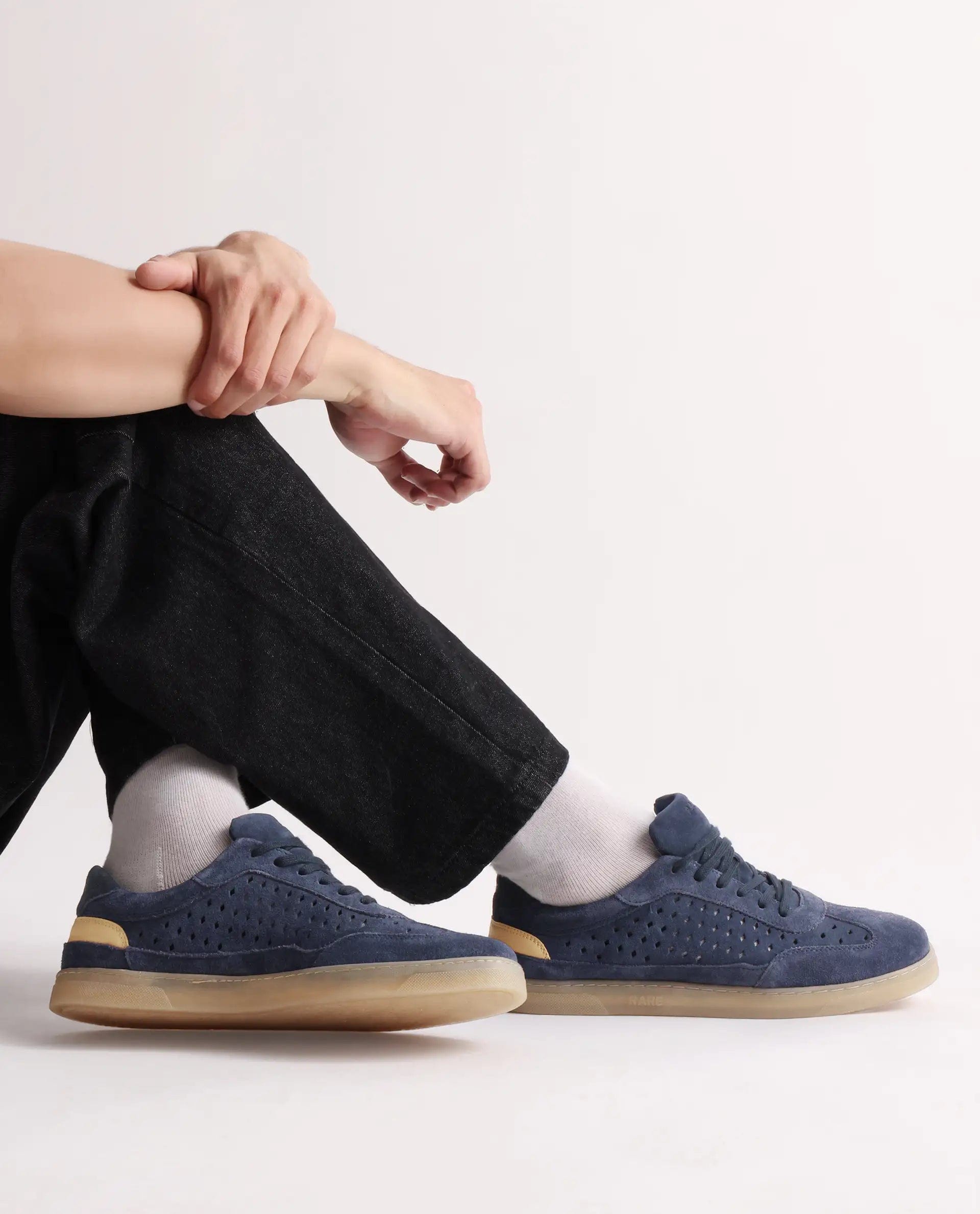 RAREZ Rare Rabbit Men Norma Navy Suede Lace - Up Closure Sneaker