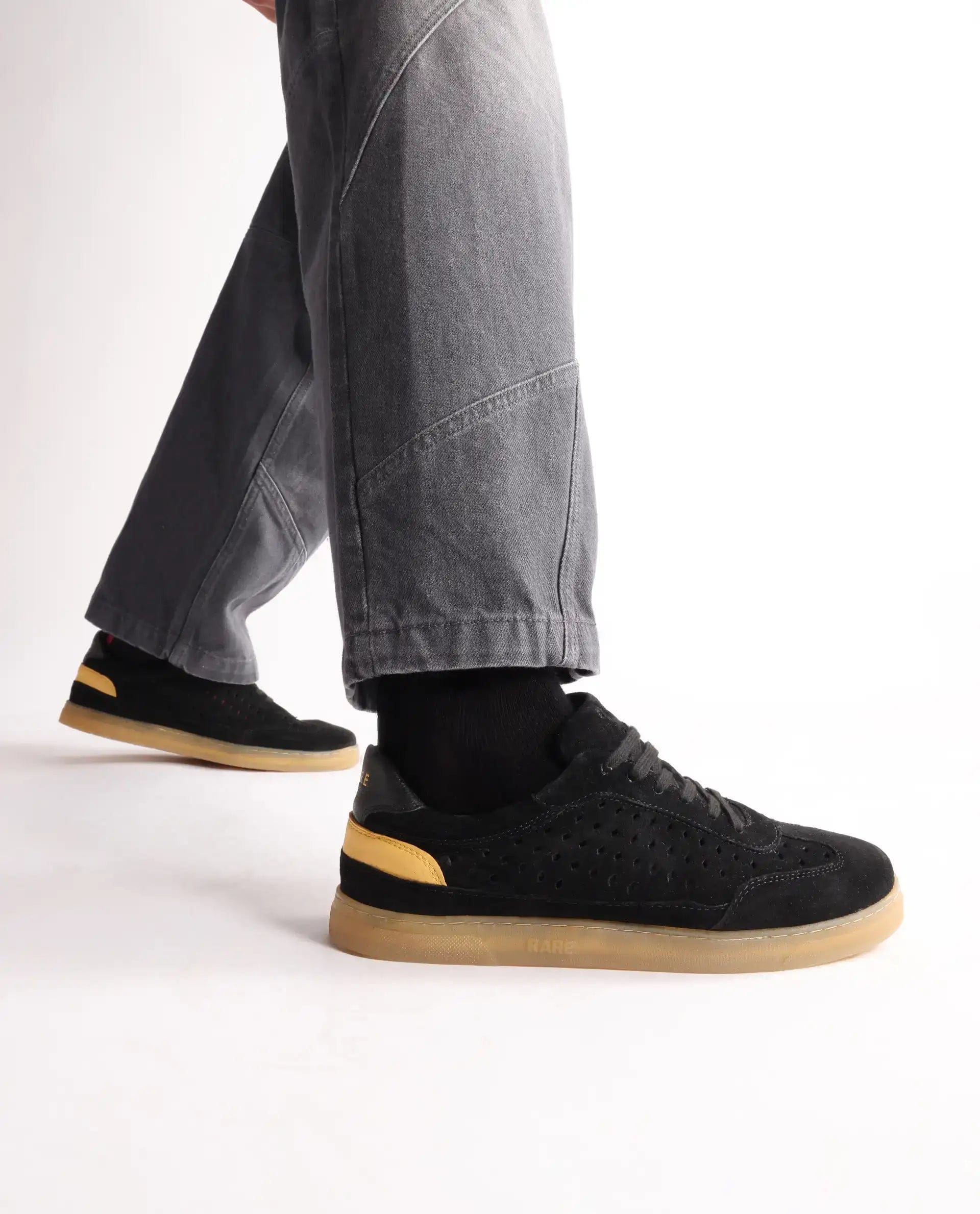 RAREZ Rare Rabbit Men Norma Black Suede Lace - Up Closure Sneaker