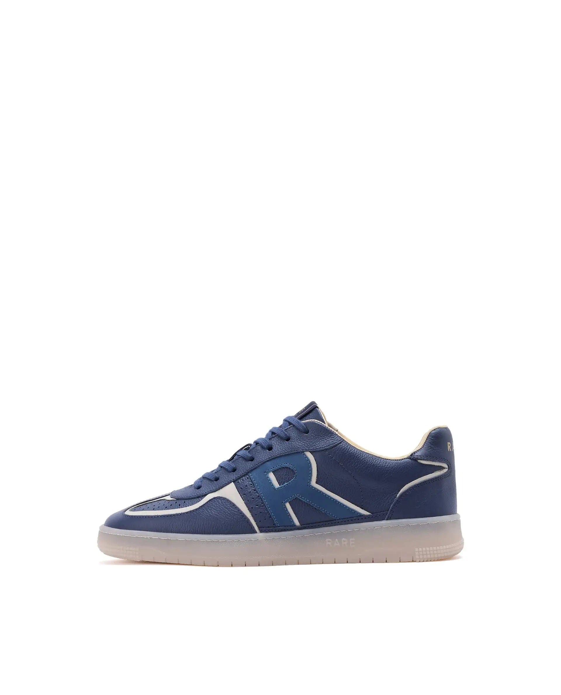 RAREZ Rare Rabbit Men Ascend Navy Dual Tone Genuine Leather Lace - Up Low Top Sneaker Shoes