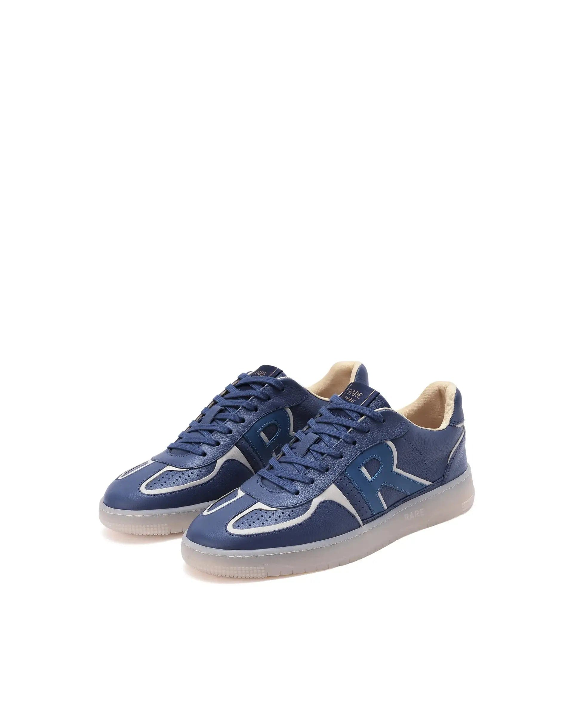 RAREZ Rare Rabbit Men Ascend Navy Dual Tone Genuine Leather Lace - Up Low Top Sneaker Shoes