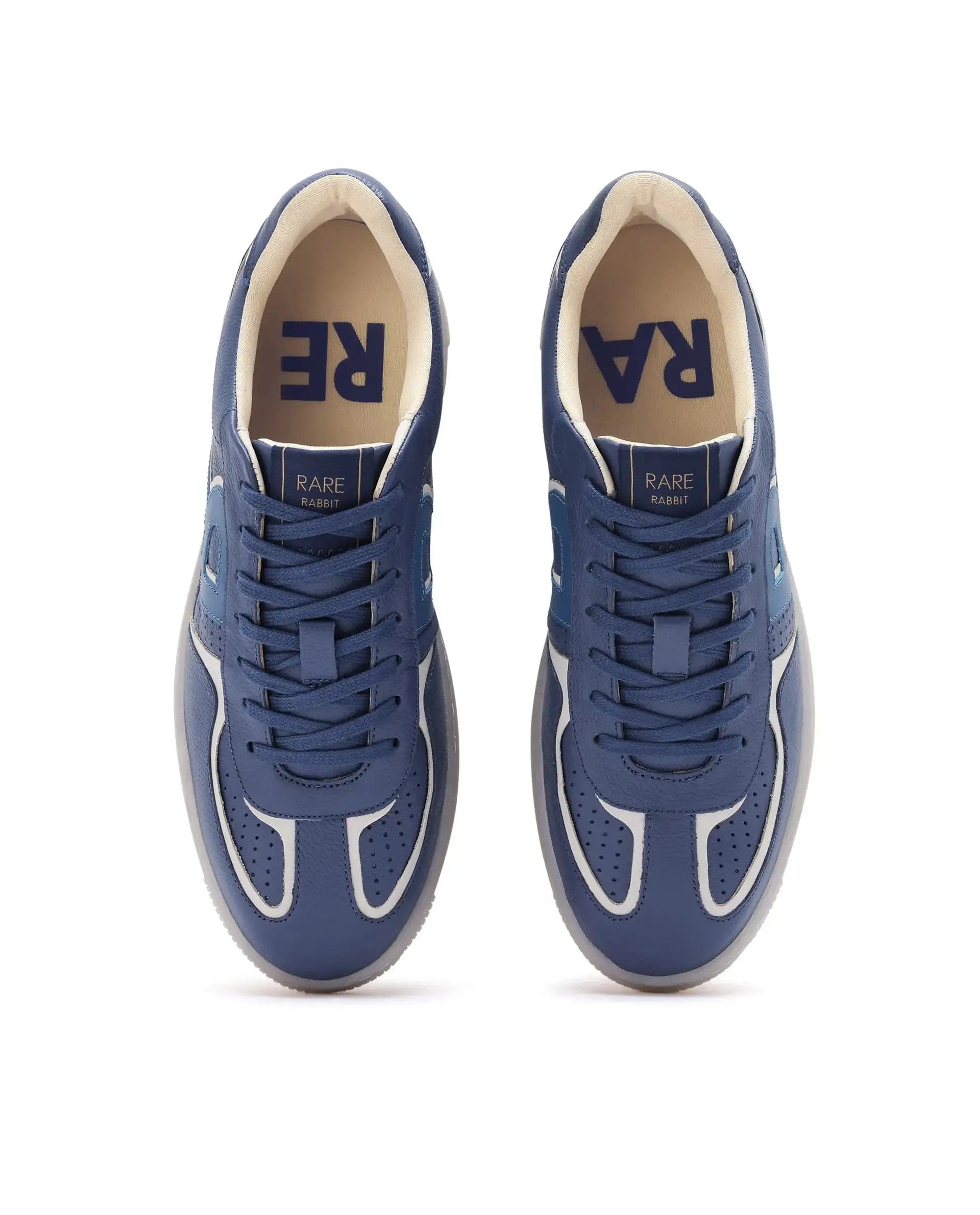 RAREZ Rare Rabbit Men Ascend Navy Dual Tone Genuine Leather Lace - Up Low Top Sneaker Shoes