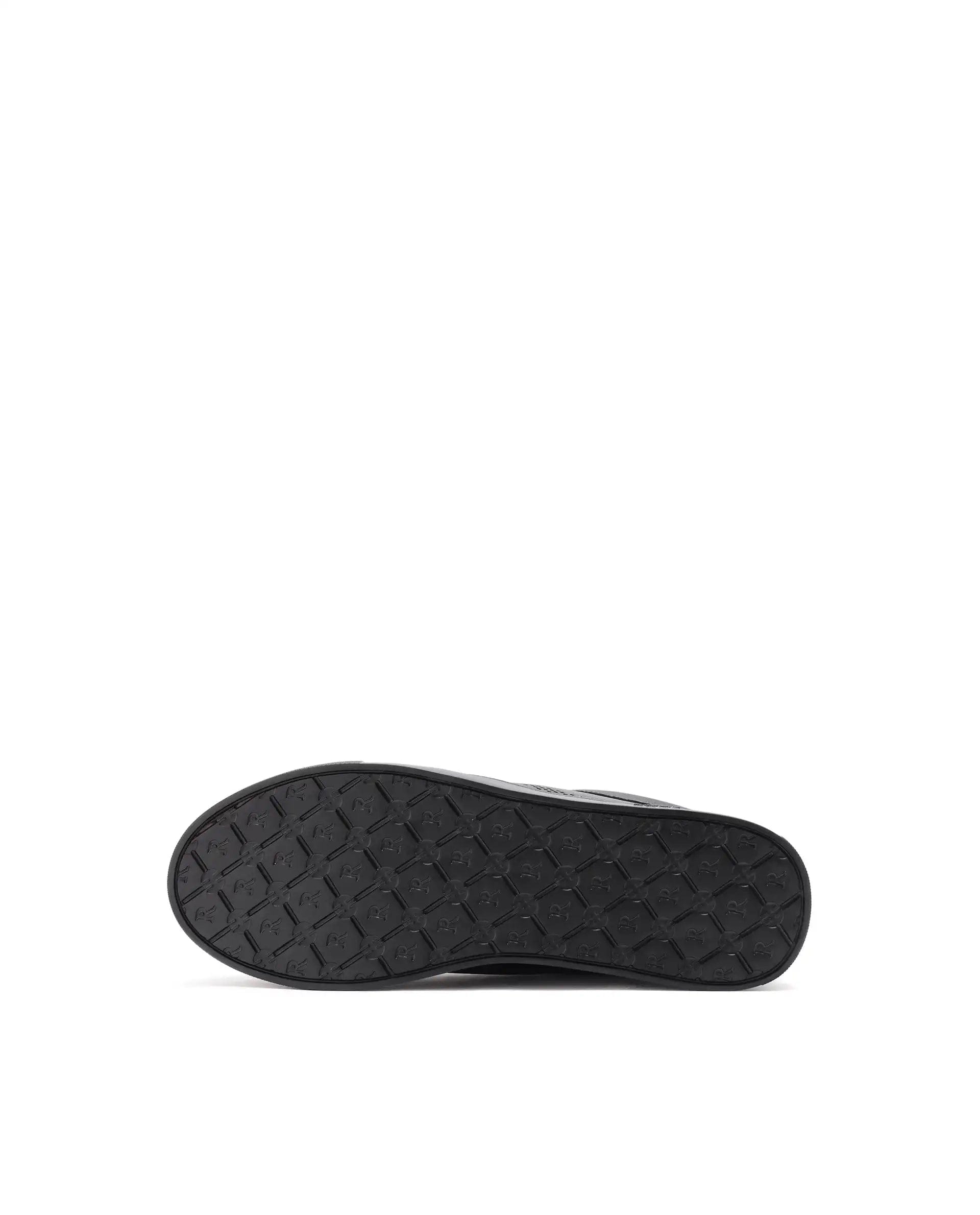 RAREZ Rare Rabbit Men Vortex Black Low - Top Genuine Leather Lazer Lace - Up Sneaker Shoes
