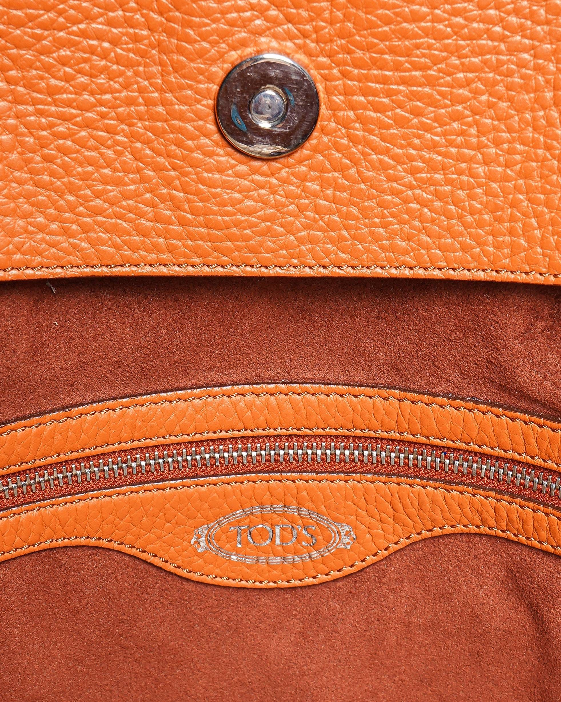 Tod's Gipsy Tasseled Tote Bag In Orange