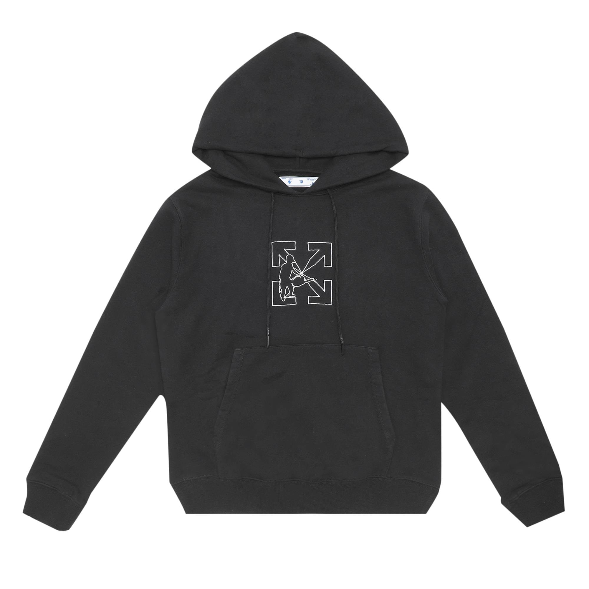 Off - White Logo Workers Slim Hoodie Black White
