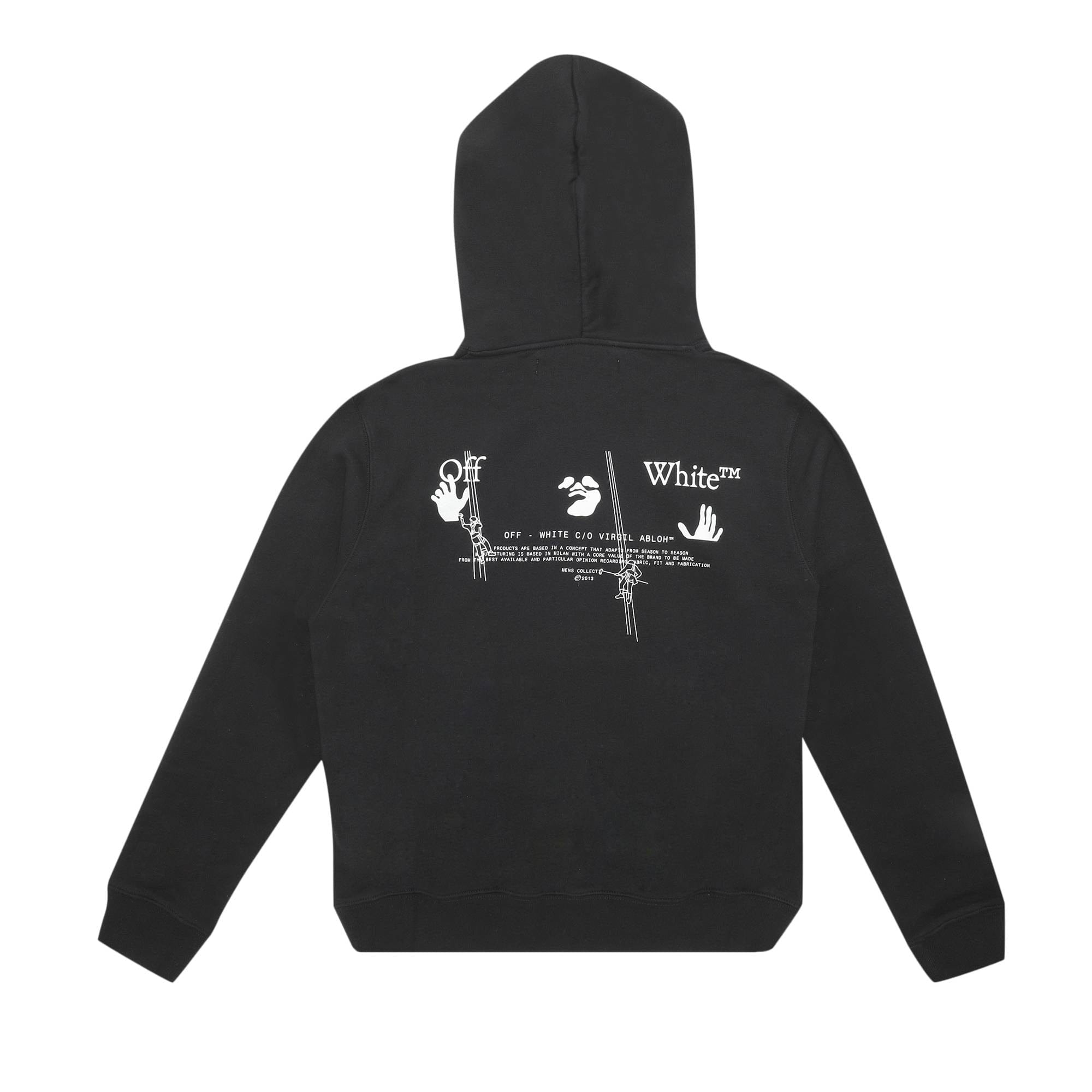 Off - White Logo Workers Slim Hoodie Black White