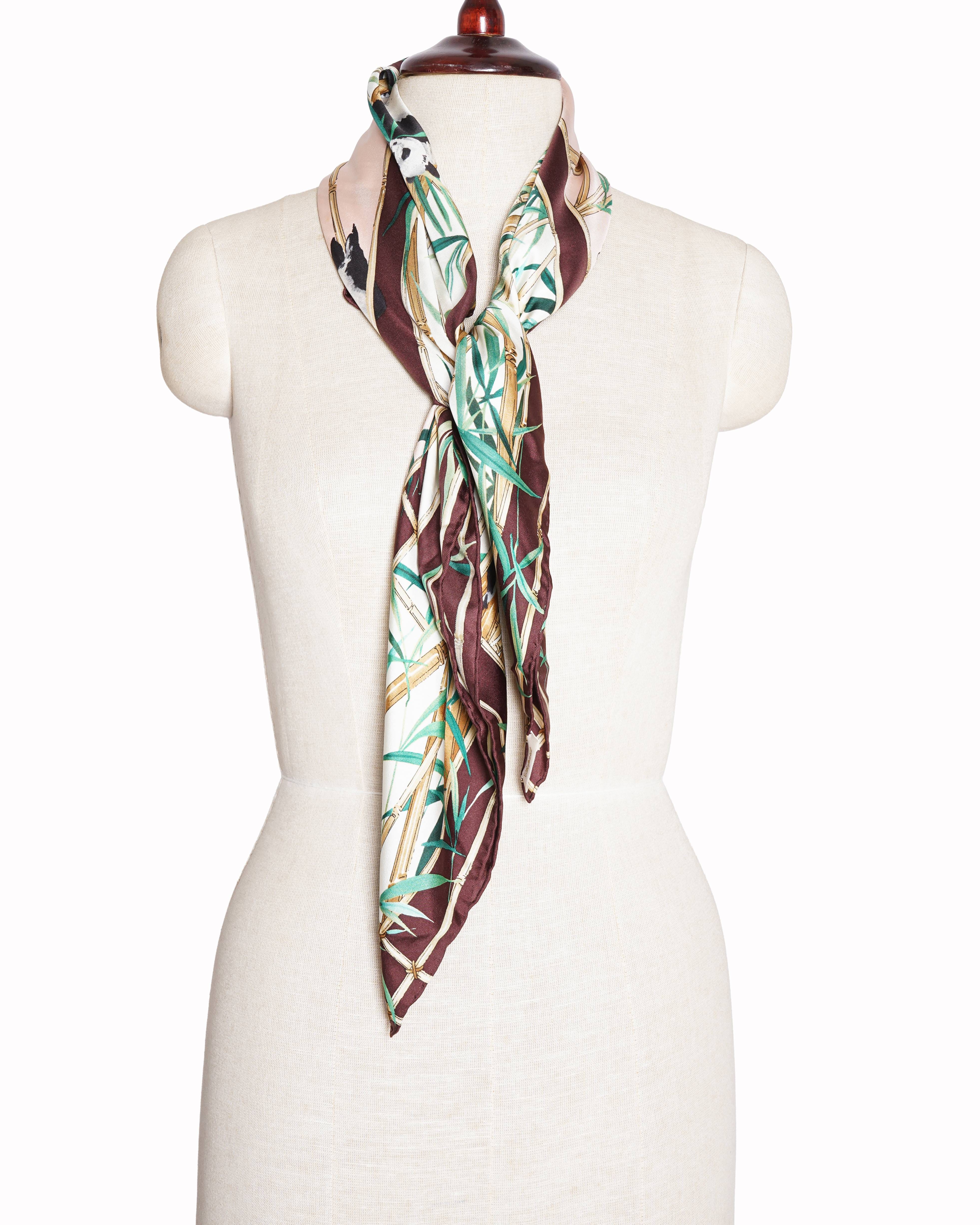 Chopard New Chopard Silk Printed Panda Scarf