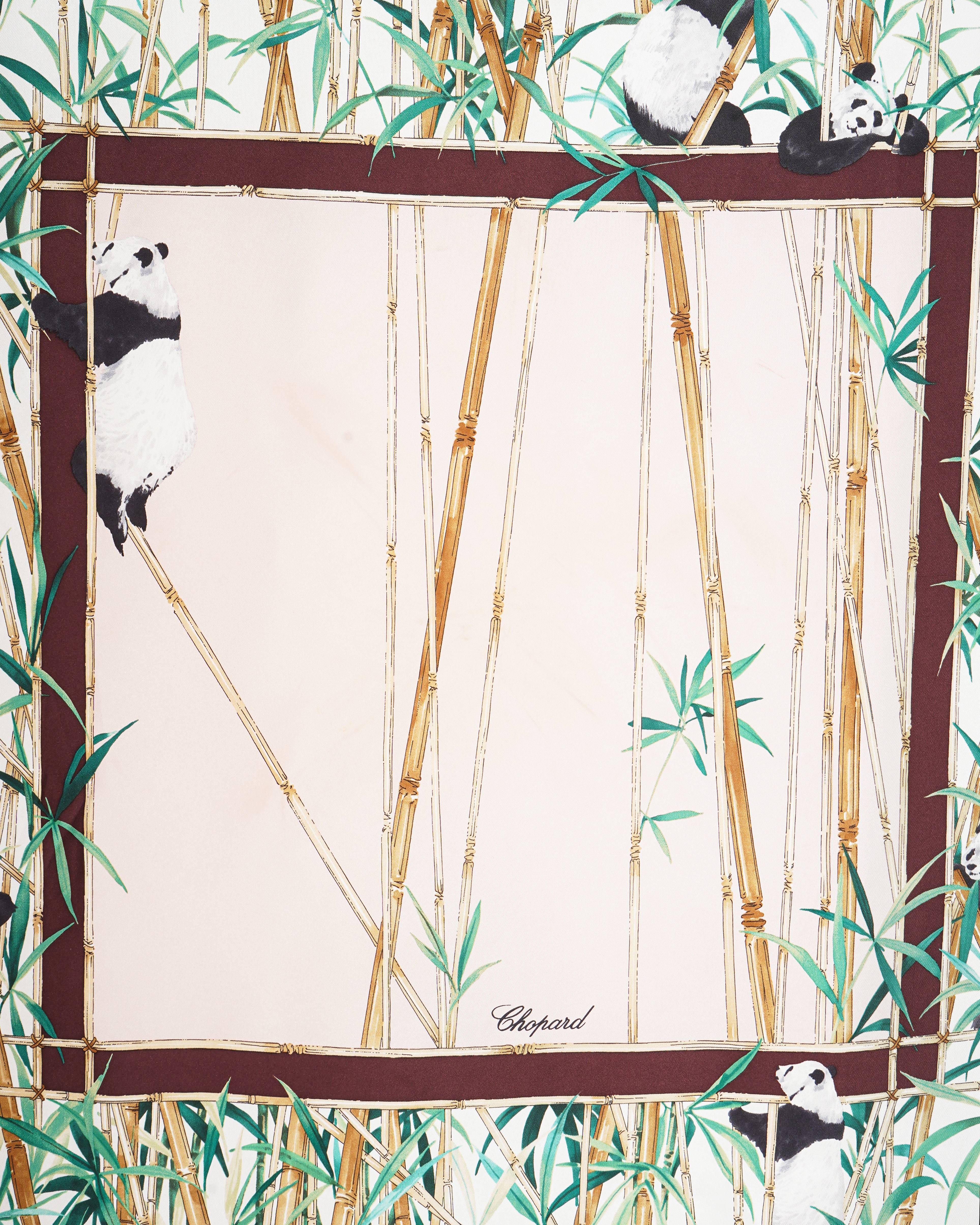 Chopard New Chopard Silk Printed Panda Scarf