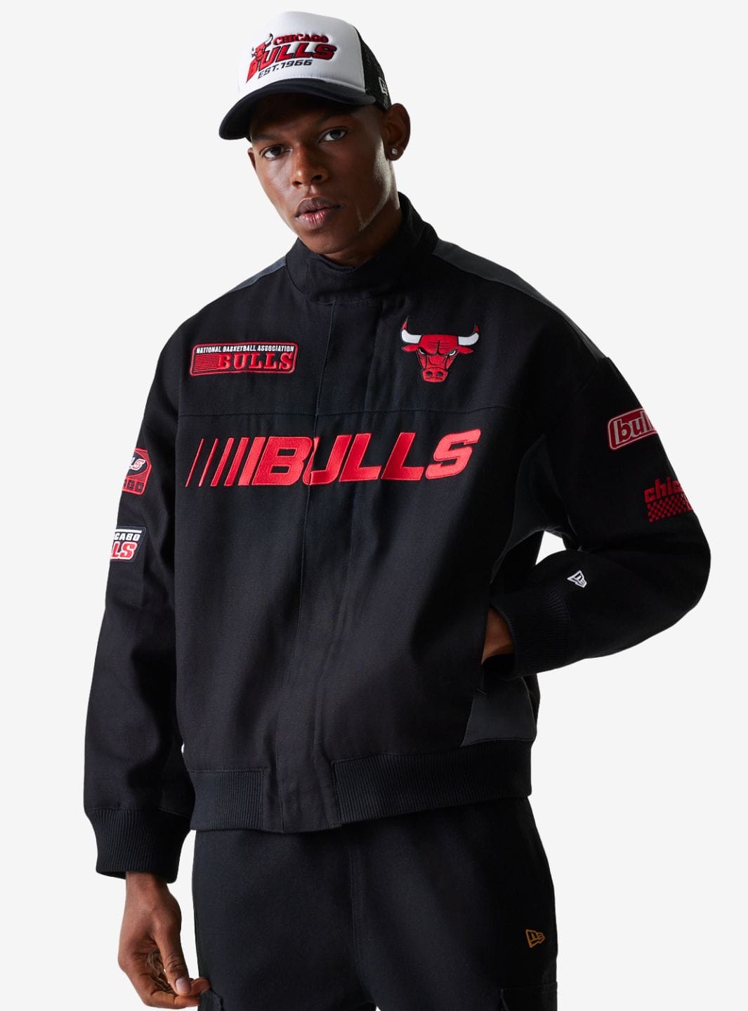 New Era Chicago Bulls NBA Black Motorsports Jacket