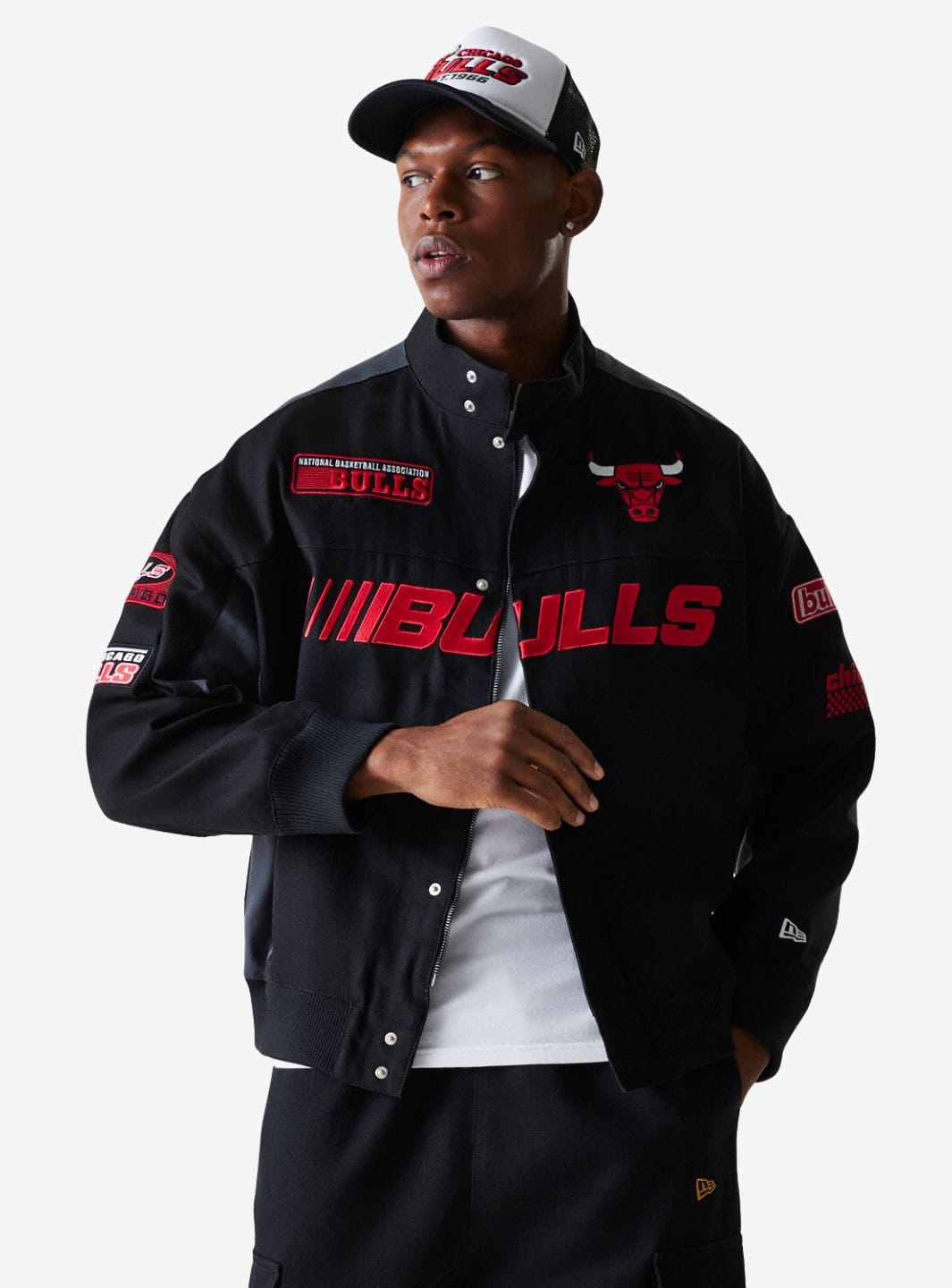 New Era Chicago Bulls NBA Black Motorsports Jacket