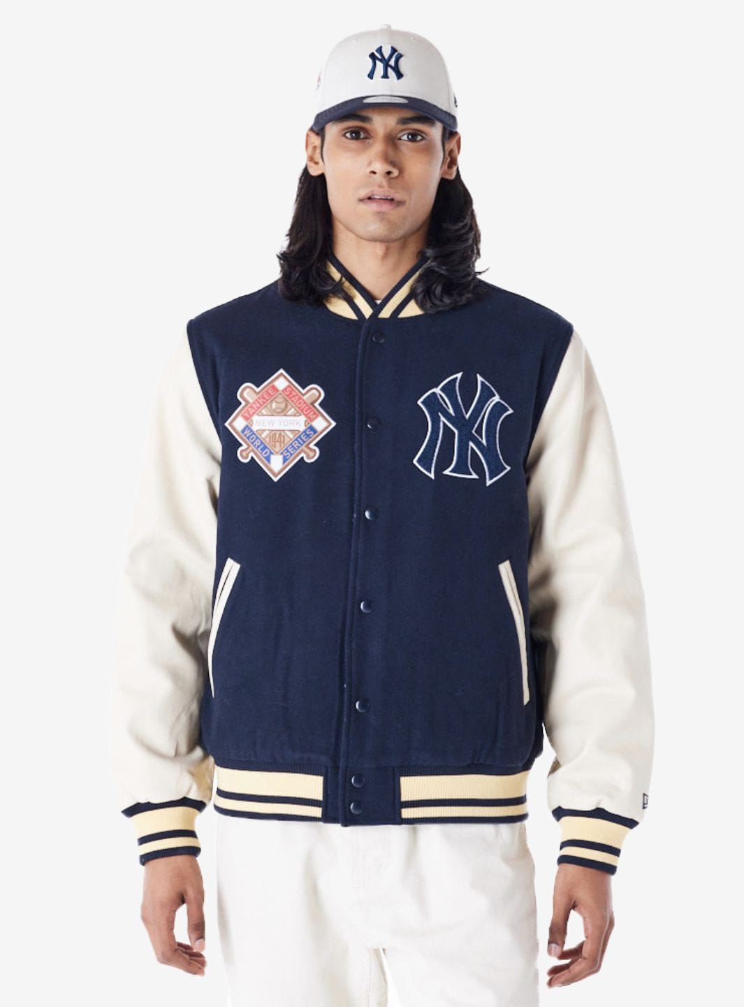 New Era New York Yankees MLB Patch Navy Varsity Jacket