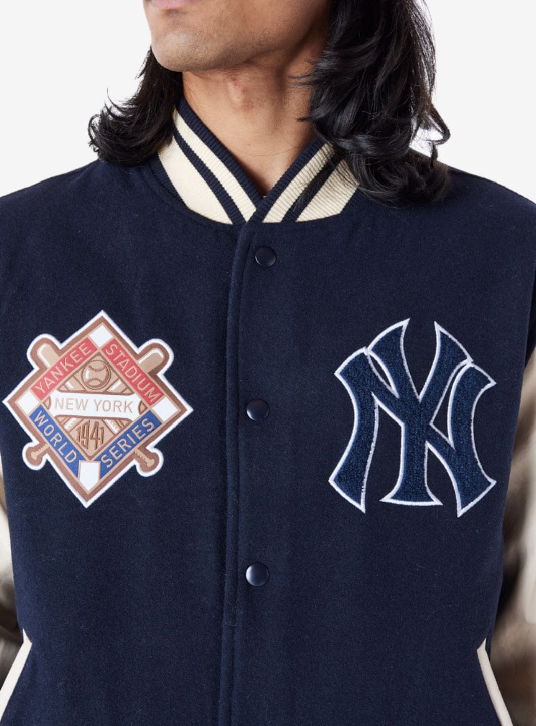 New Era New York Yankees MLB Patch Navy Varsity Jacket