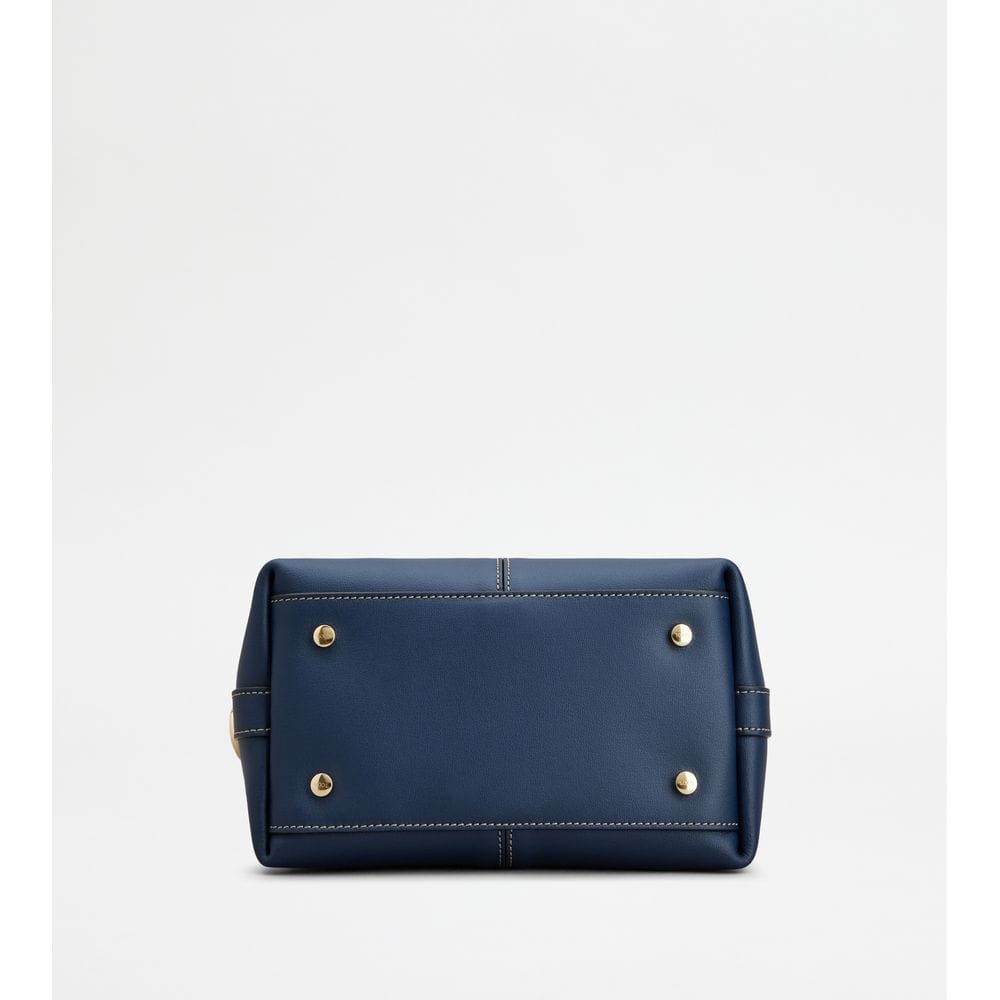 Tod's Tods Tote Shopping Bag In Leather Mini Blue