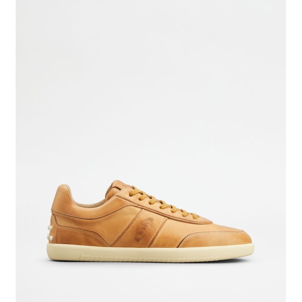 Tod's Tods Tabs Sneakers In Leather Brown Mens