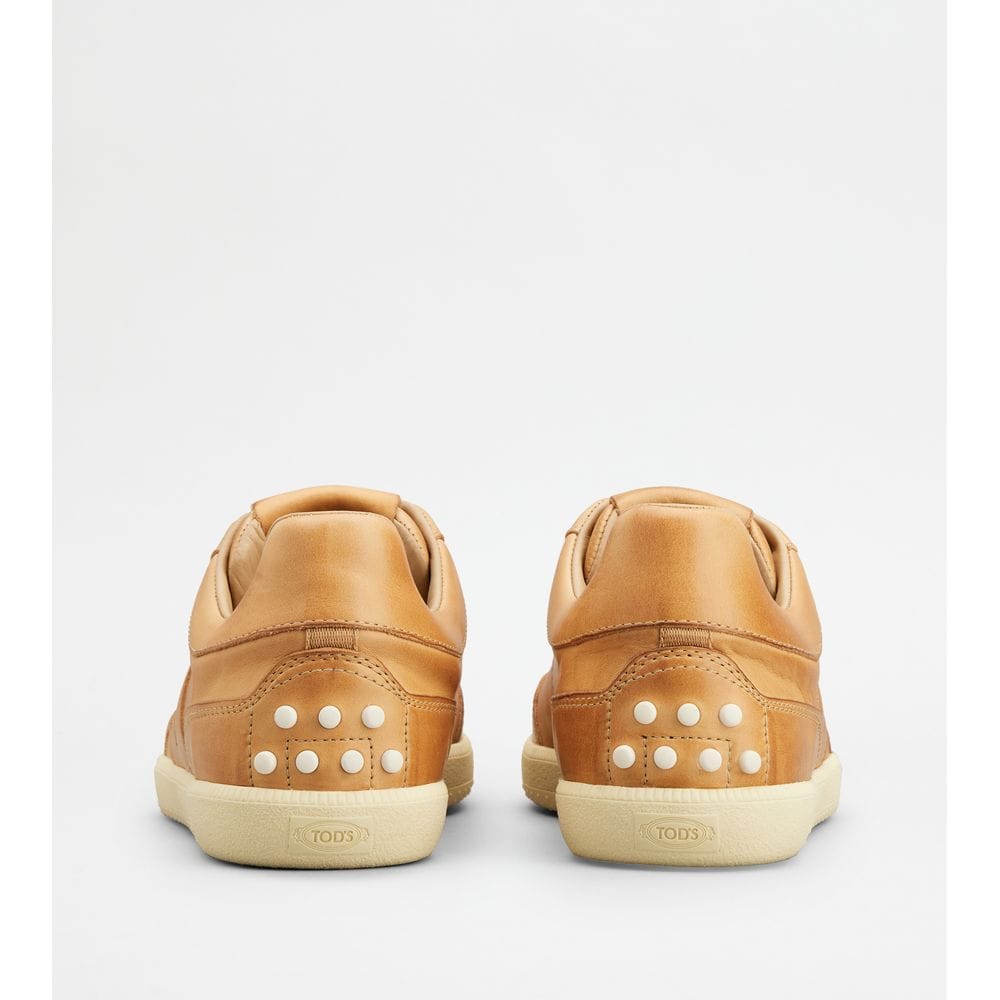 Tod's Tods Tabs Sneakers In Leather Brown Mens