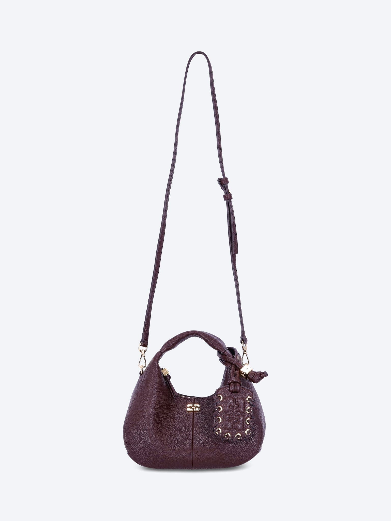GANNI Hobo mini grained handbag