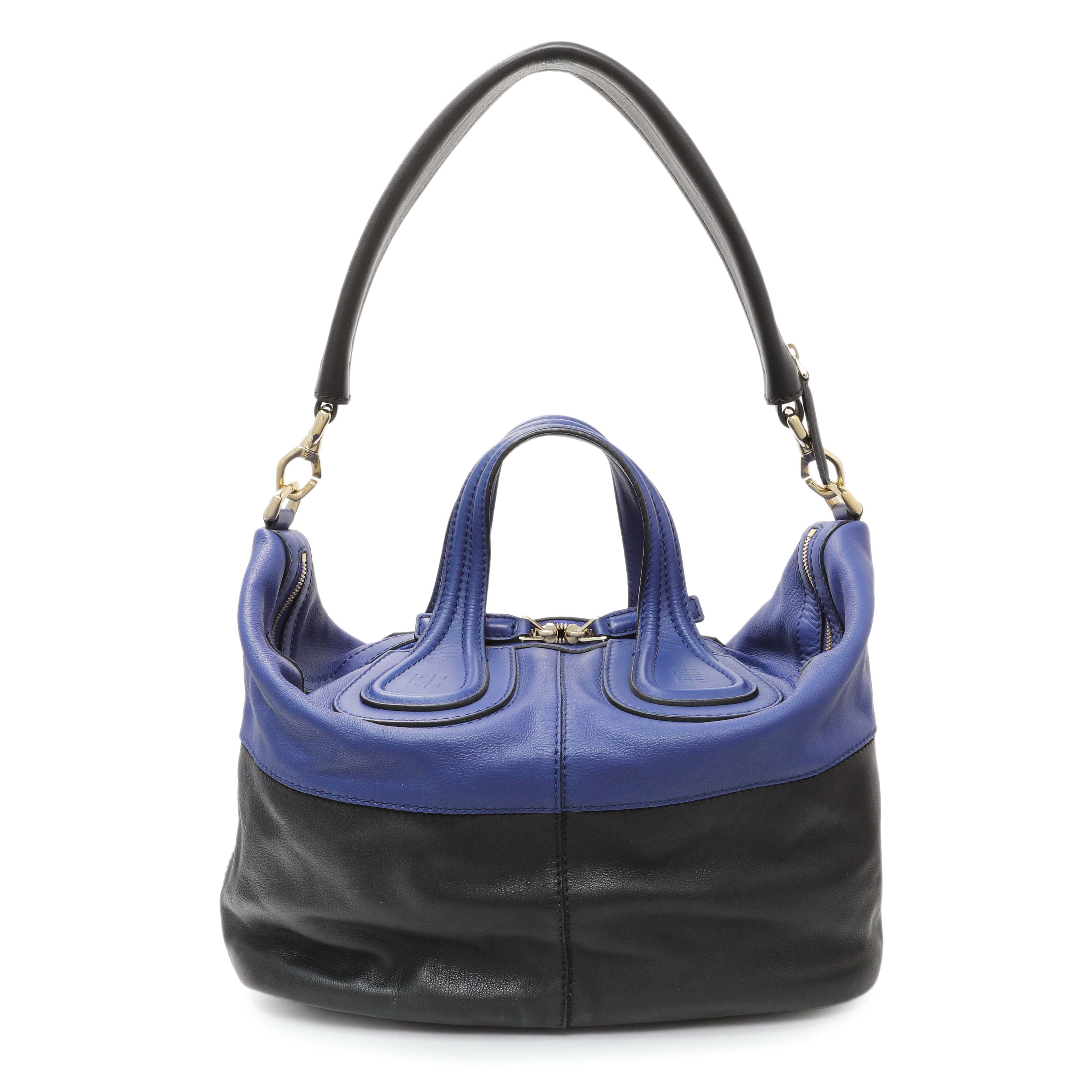 Givenchy Black Blue Calfskin Medium Nightingale