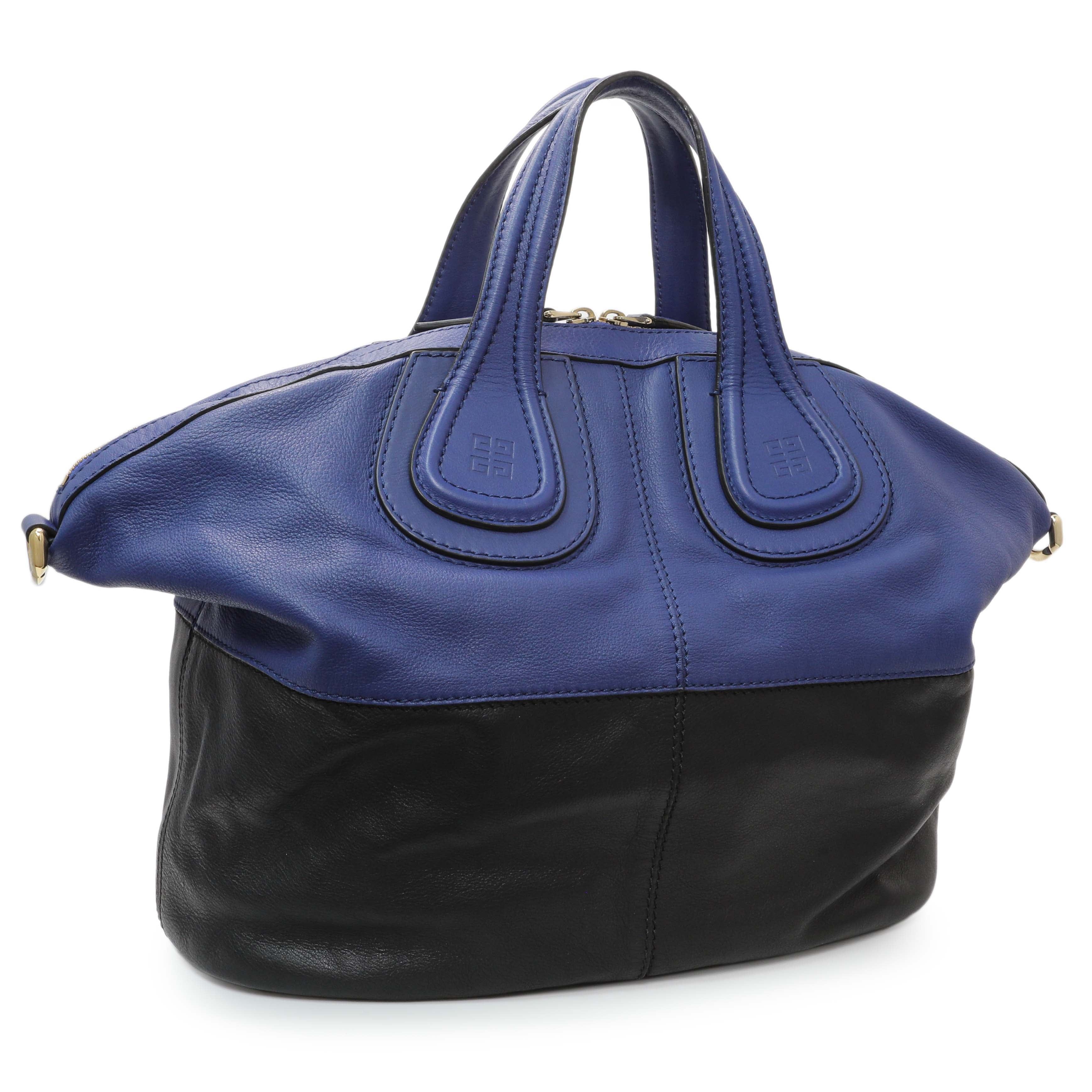 Givenchy Black Blue Calfskin Medium Nightingale