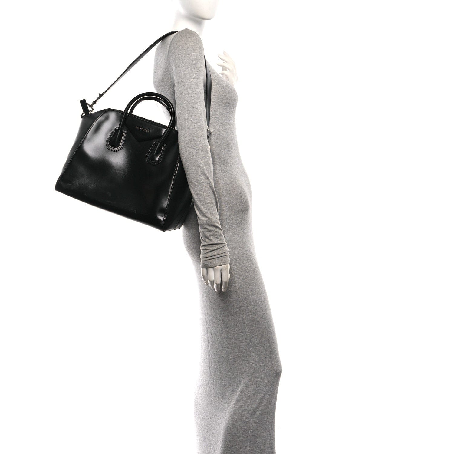 Givenchy Shiny Lord Calfskin Medium Antigona Black