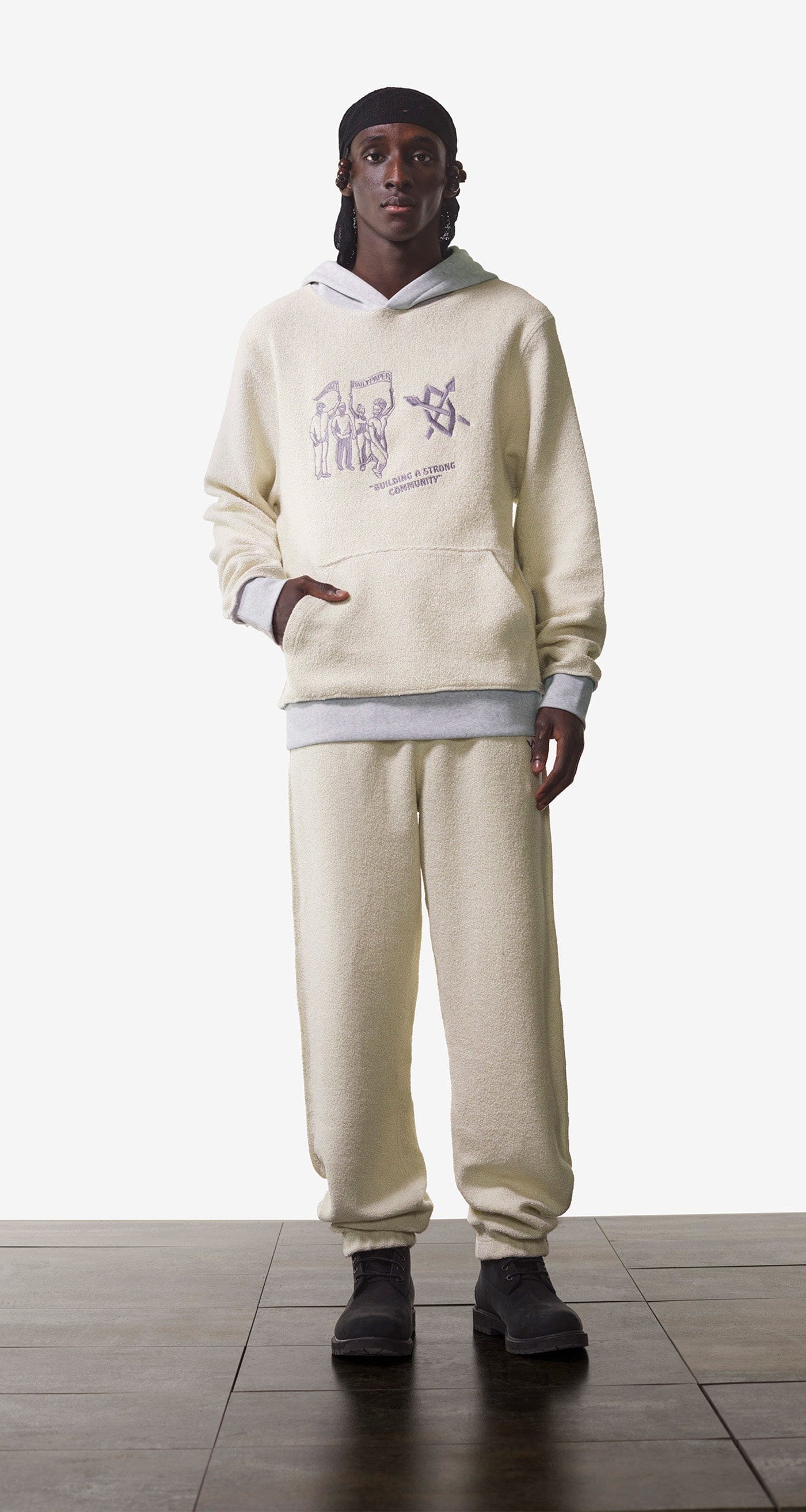 Off-White Grey Melange Off White Nemar Pants