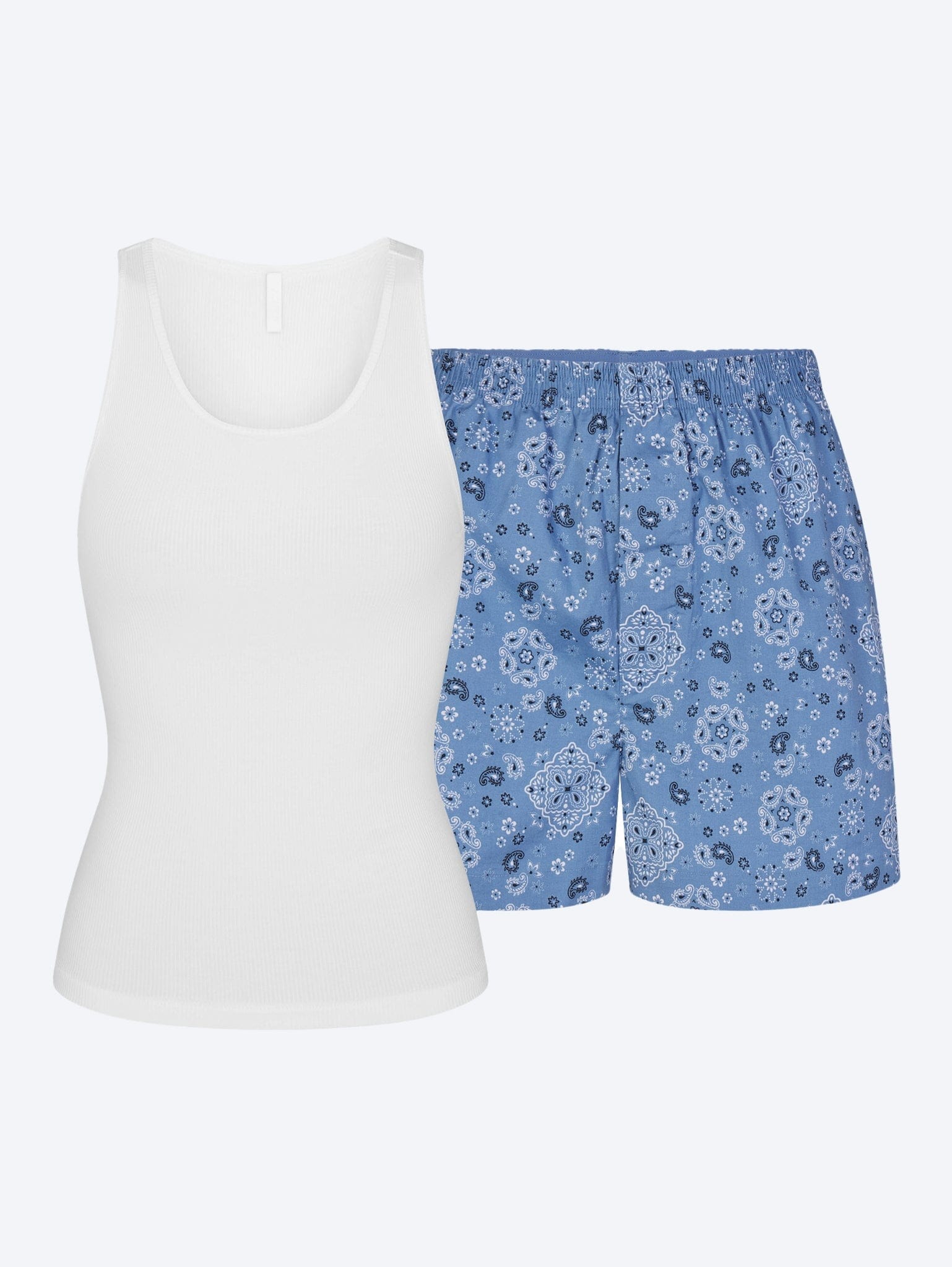 SKIMS Cotton poplin sleep tank and boxer set