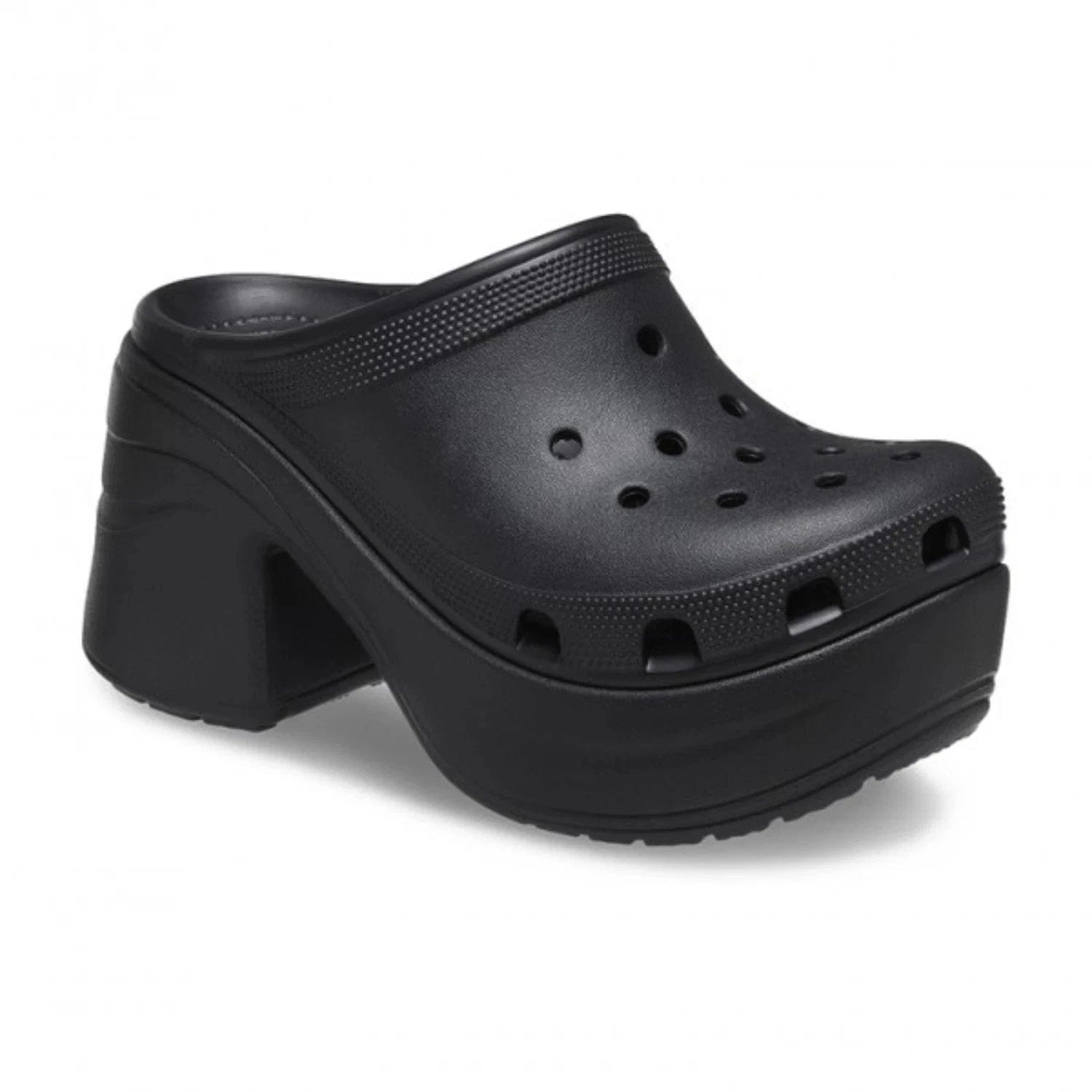 Crocs Siren 208547 - 001 Clog Unisex M10/M12 Black Block Heel Casual Shoes GBO2690
