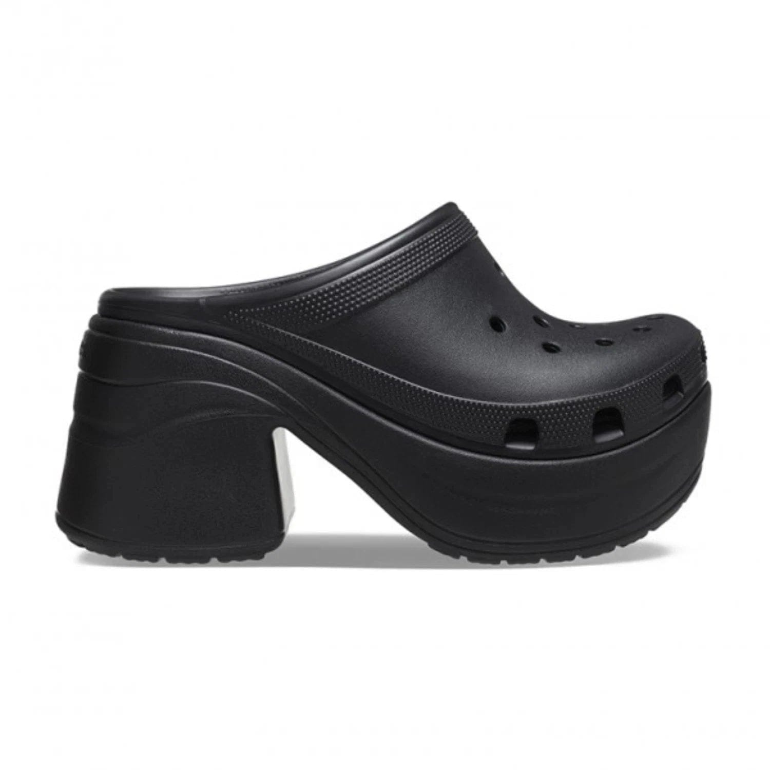 Crocs Siren 208547 - 001 Clog Unisex M10/M12 Black Block Heel Casual Shoes GBO2690