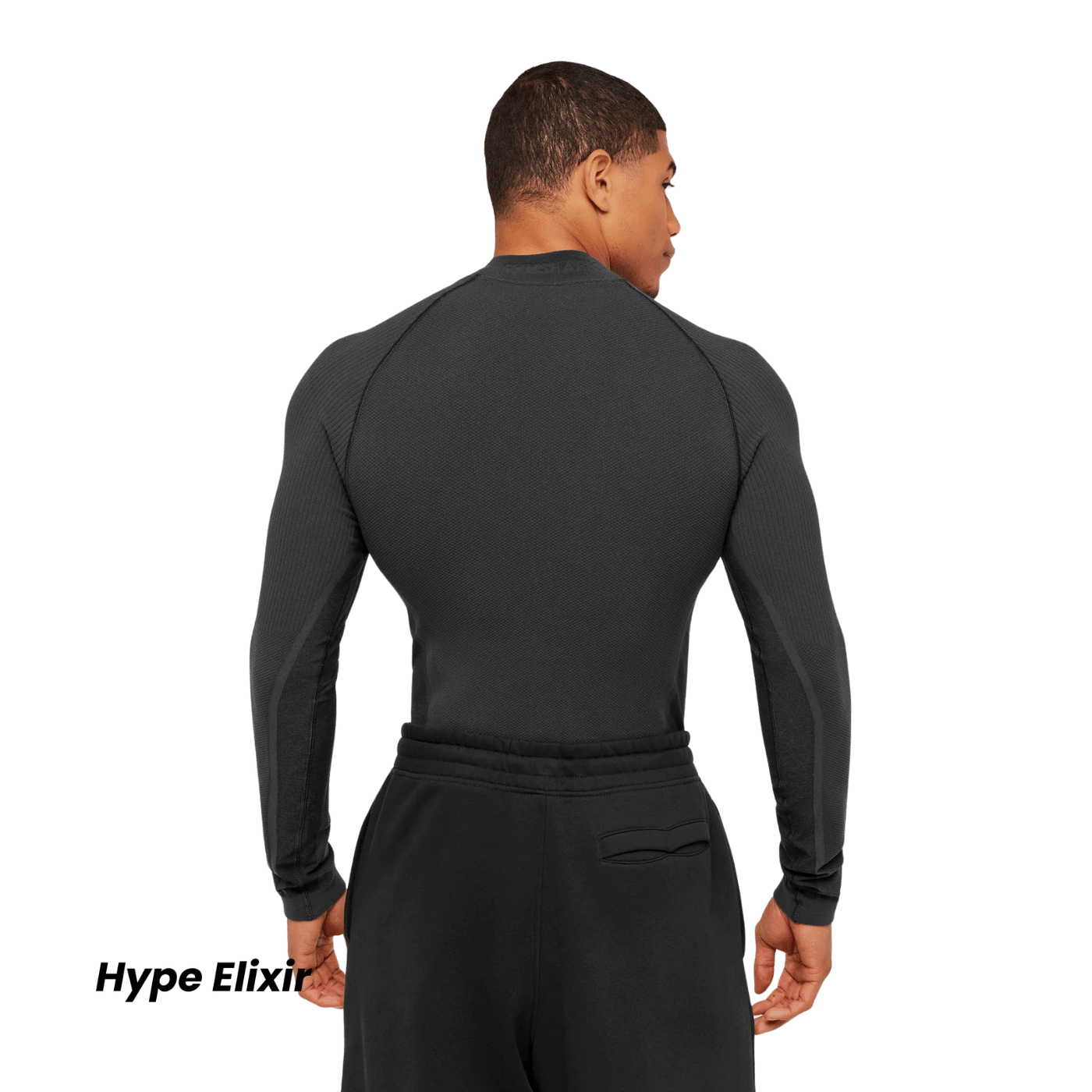 GYMSHARK Physique Long Sleeve T - Shirt muscle fit GS Onyx Grey/GS Black