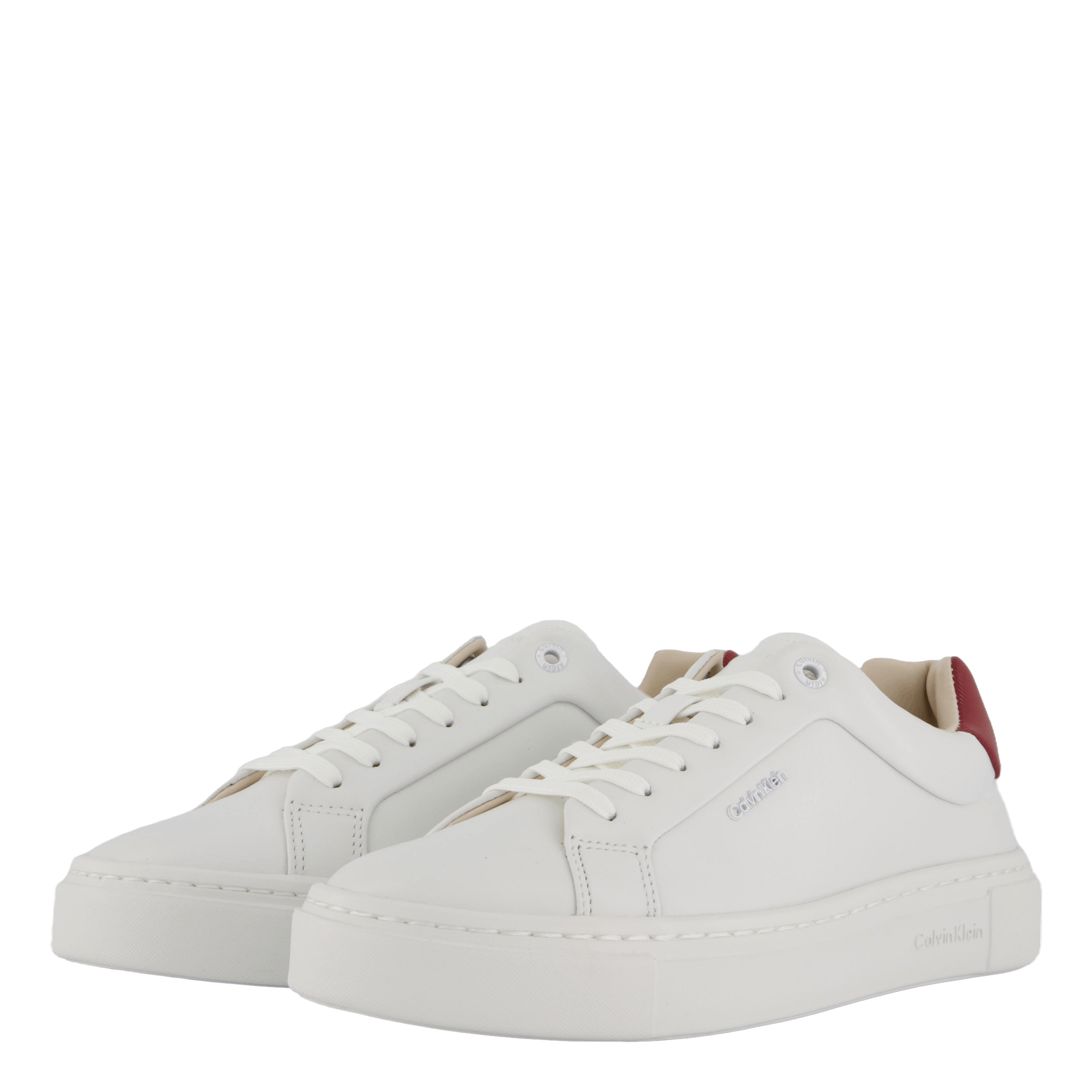Calvin Klein Cupsole Lace Up W/ml Lth Bright White/winery