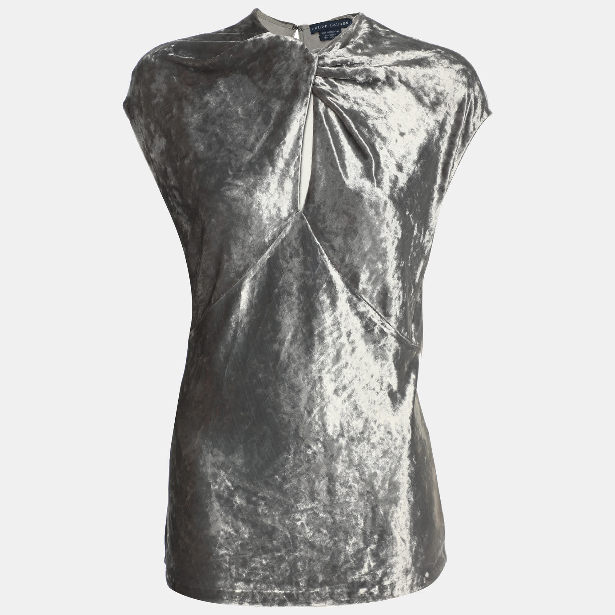 Ralph Lauren Silver Velvet Top