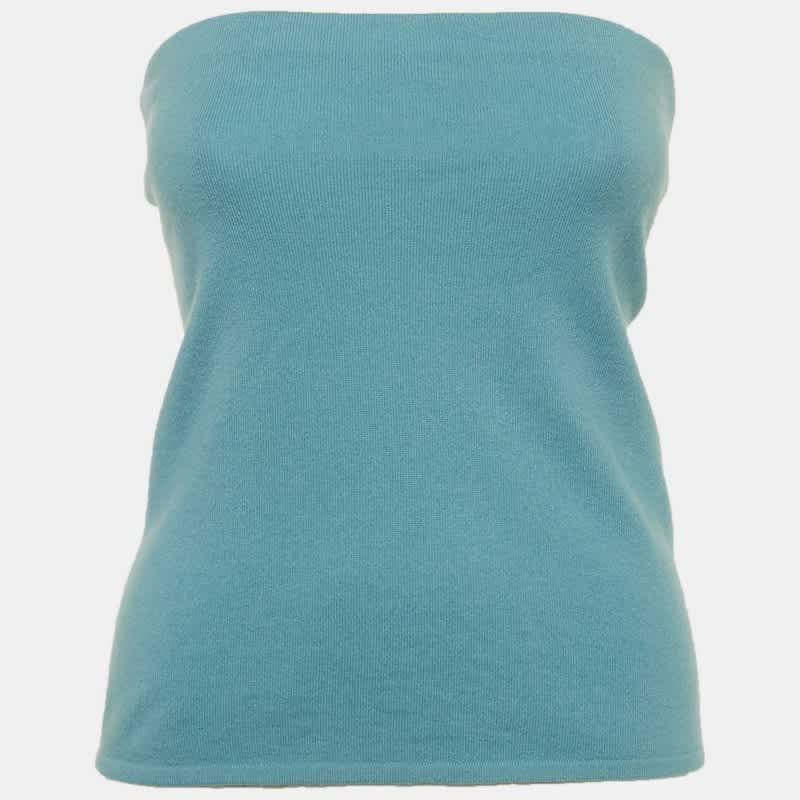 Ralph Lauren Blue Cashmere Knit Tube Top