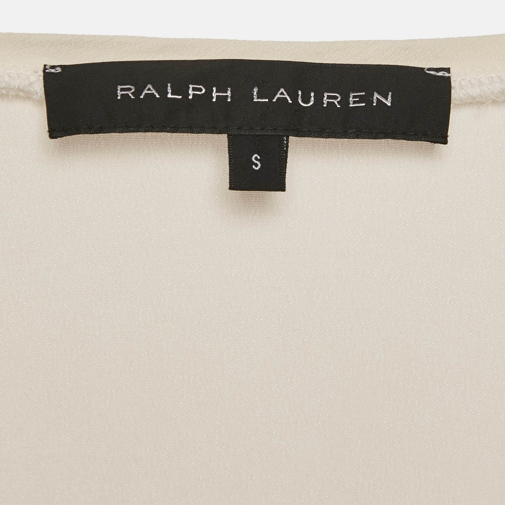 Ralph Lauren White Silk Panel Detail Sleeveless Top