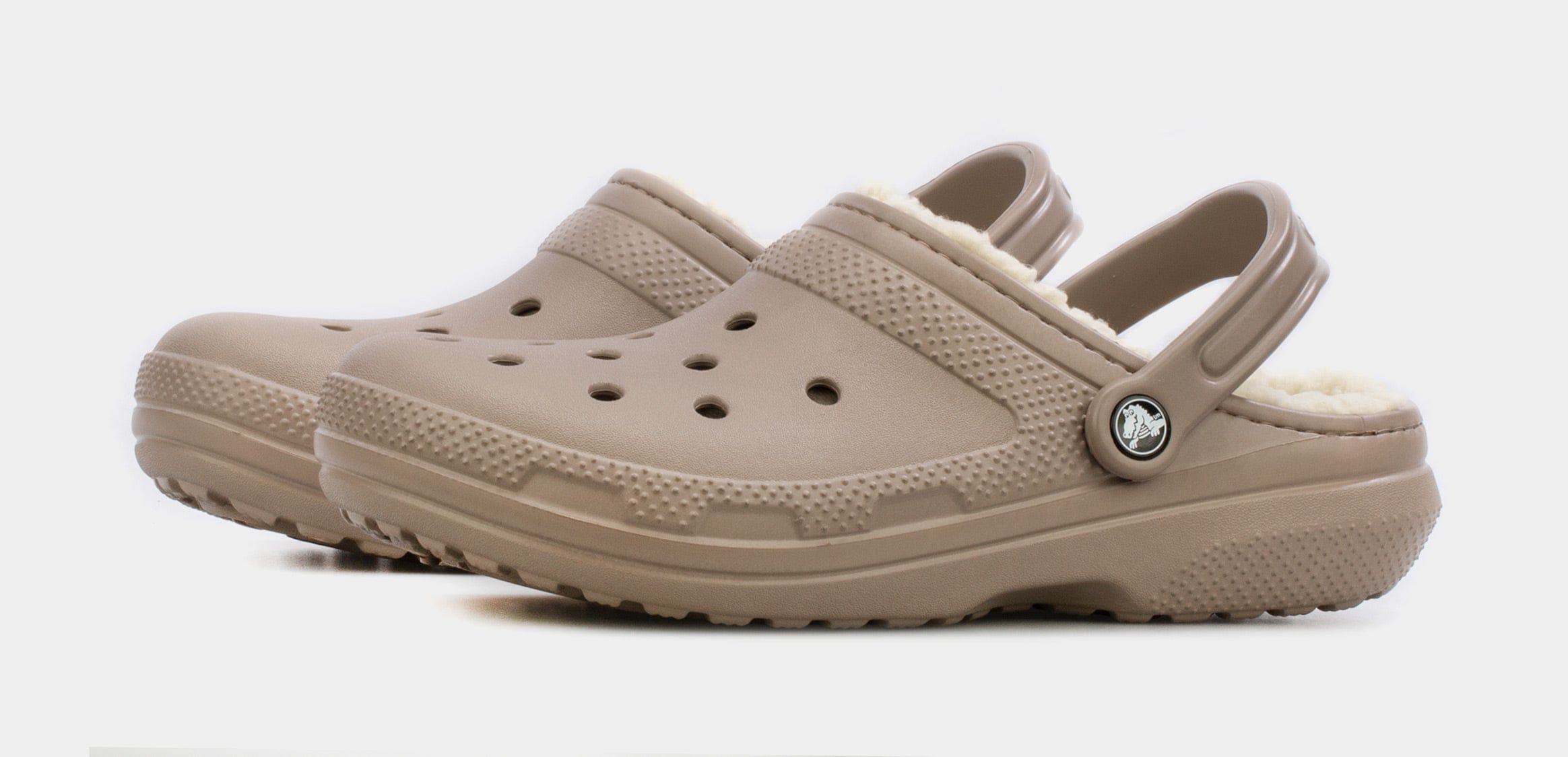 CROCS Classic Lined Clogs Mens Sandals (Beige)