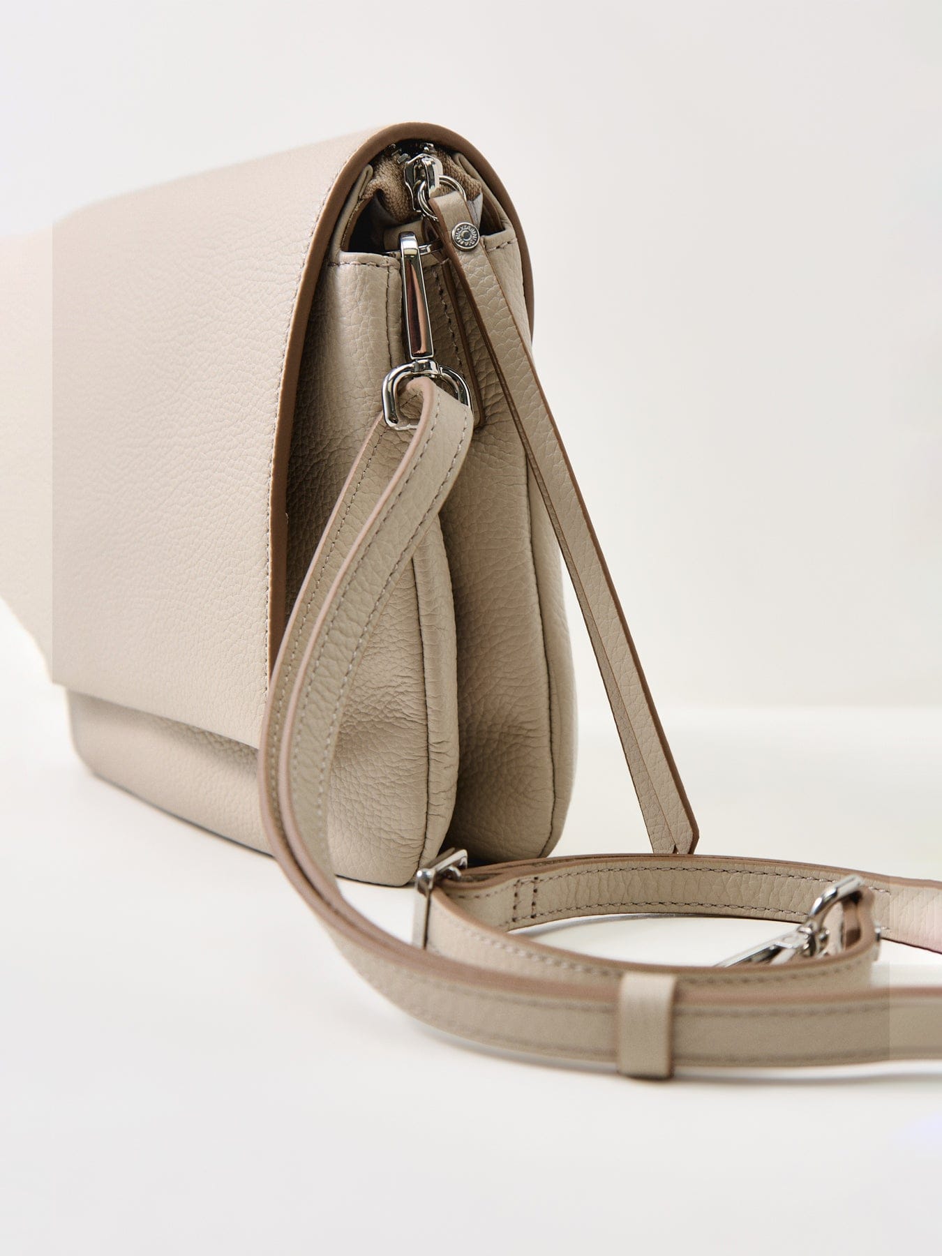 Gianni Chiarini Three Leather Small Crossbody Lamb Cream