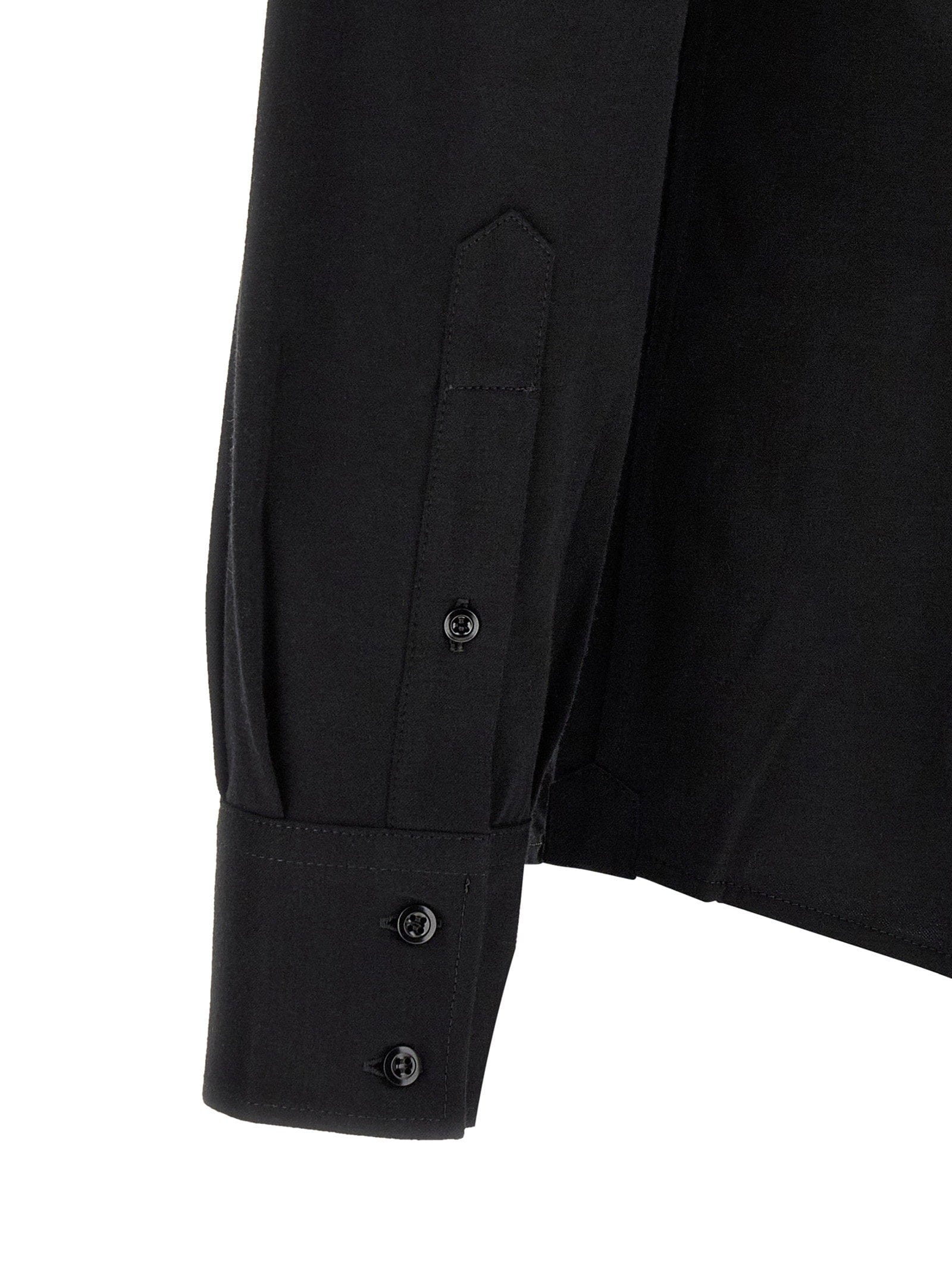 Brunello Cucinelli Cotton Piquet French Collar Shirt — Black