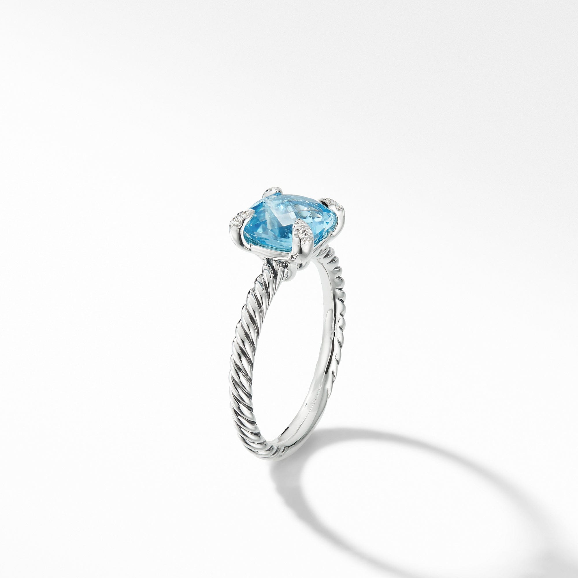 David Yurman Chatelaine® Ring with Blue Topaz and Diamonds - R16329DSSABTDI