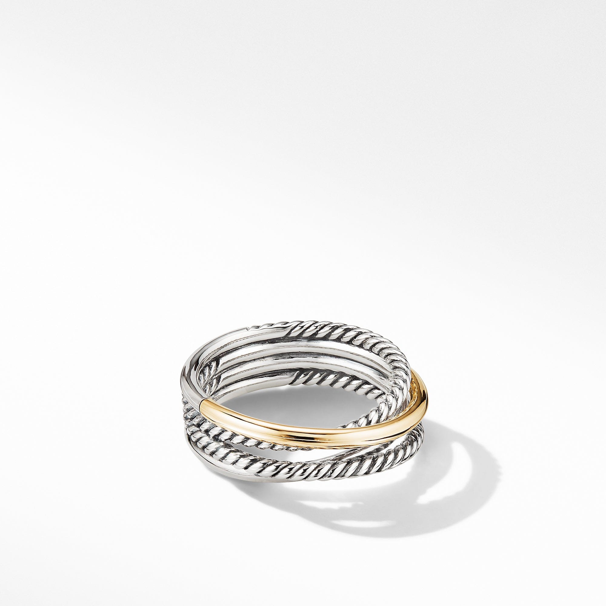 David Yurman Crossover Narrow Ring with 18K Yellow Gold - R07436