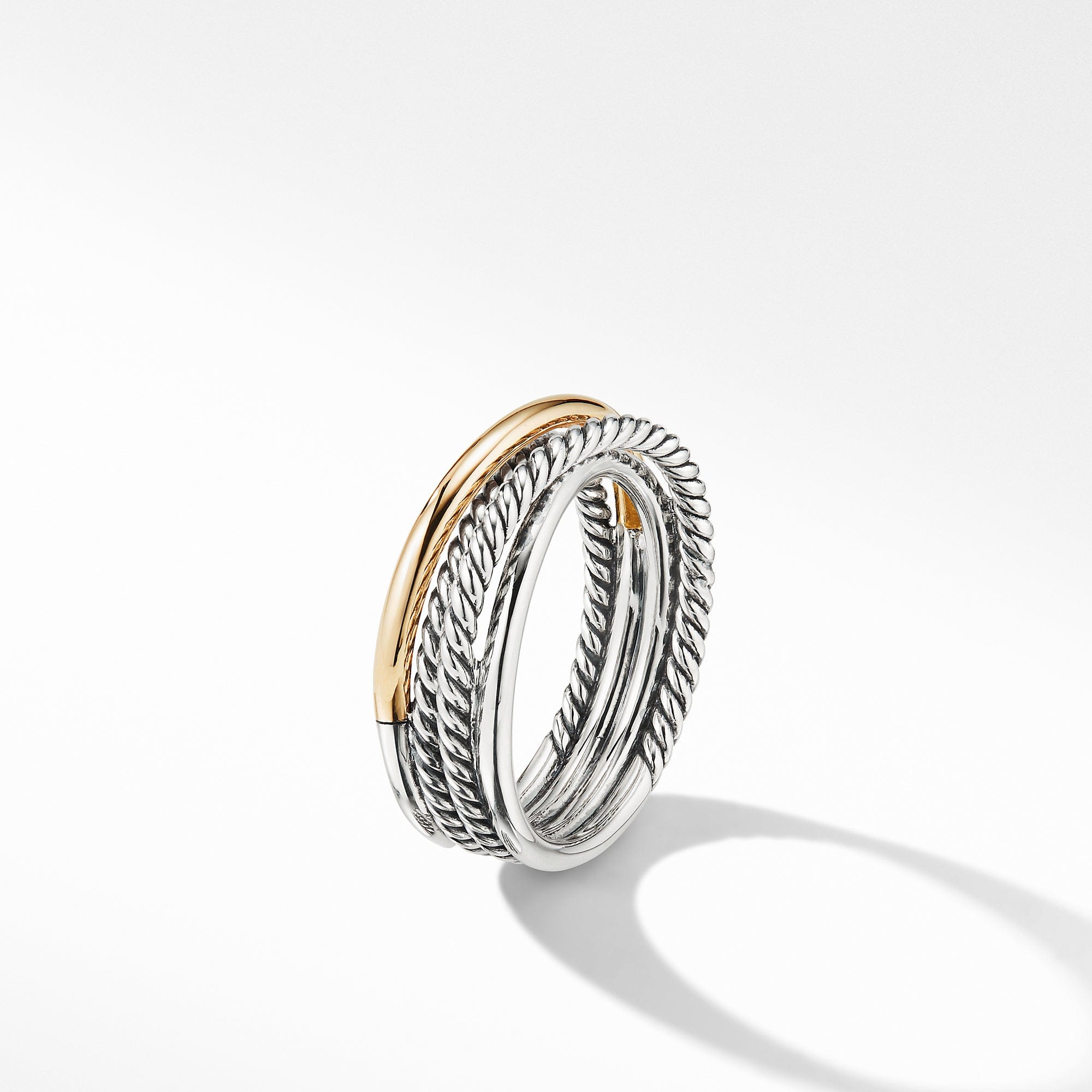 David Yurman Crossover Narrow Ring with 18K Yellow Gold - R07436