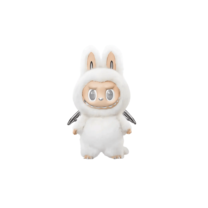 Labubu Pop Mart The Monsters Labubu Zimomo Angel in Clouds Figure + Tote Bag