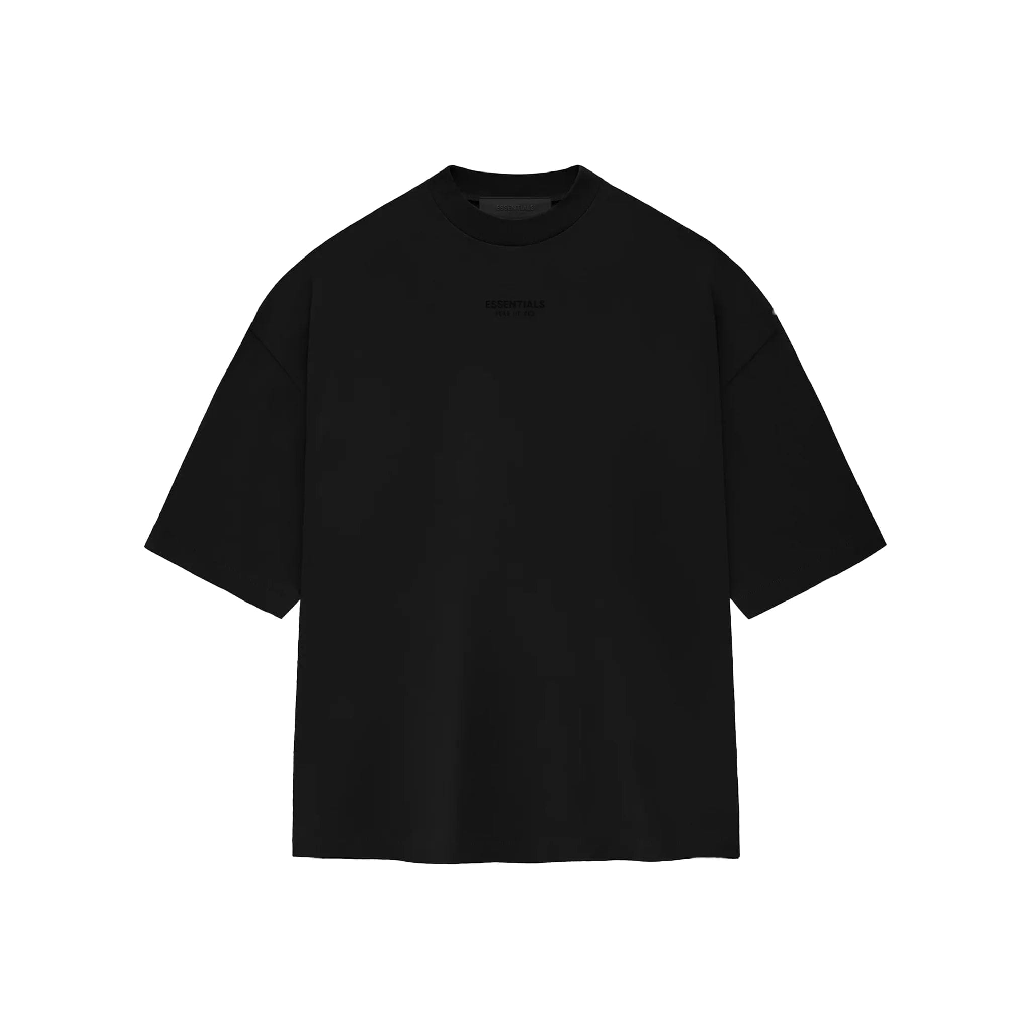 Fear Of God Essentials T-Shirt Core Jet Black أساسيات الخوف من الله تي شيرت كور جيت بلاك
