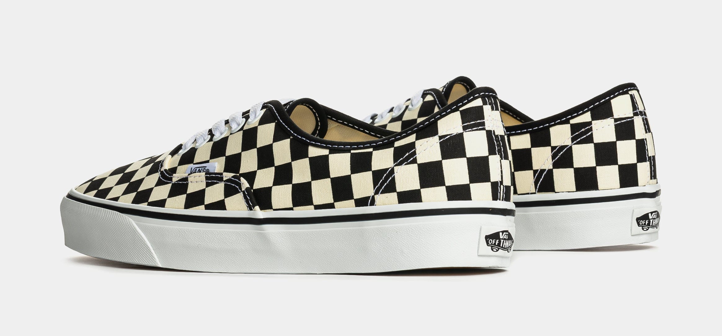 Vans Authentic Checkerboard Mens Skate Shoes (Black/White)
