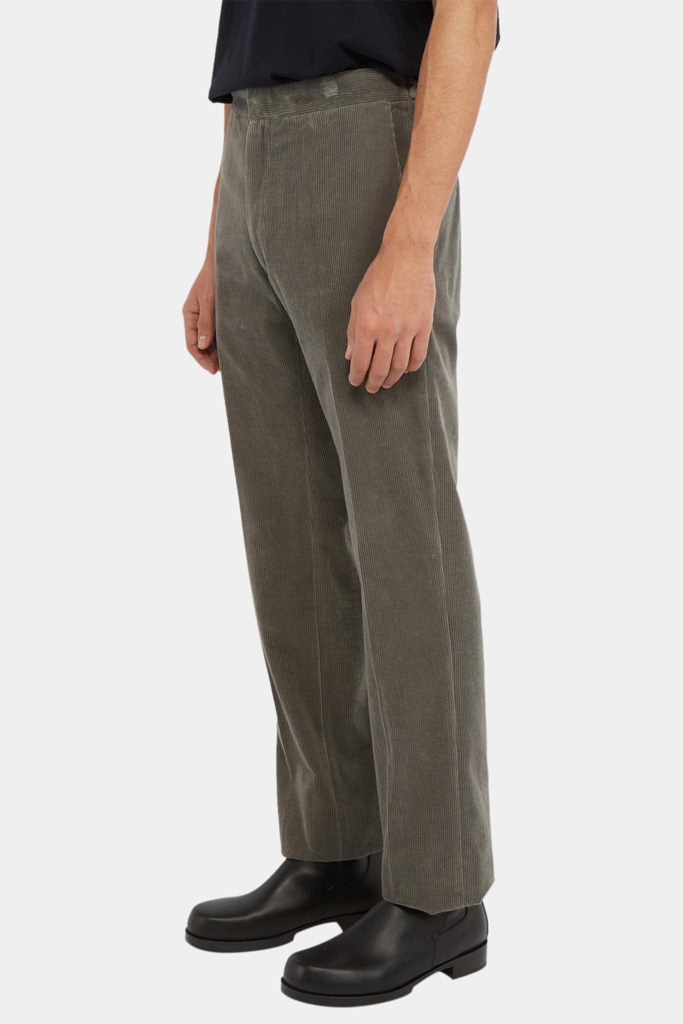 The Row Pantalon côtelé en coton taupe