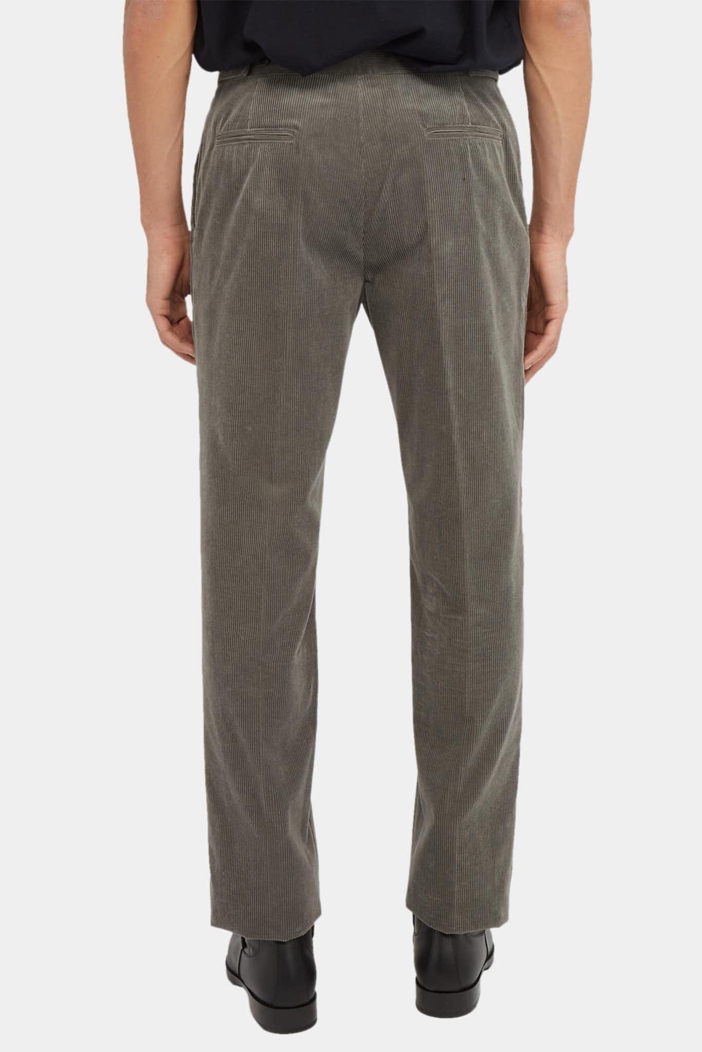 The Row Pantalon côtelé en coton taupe