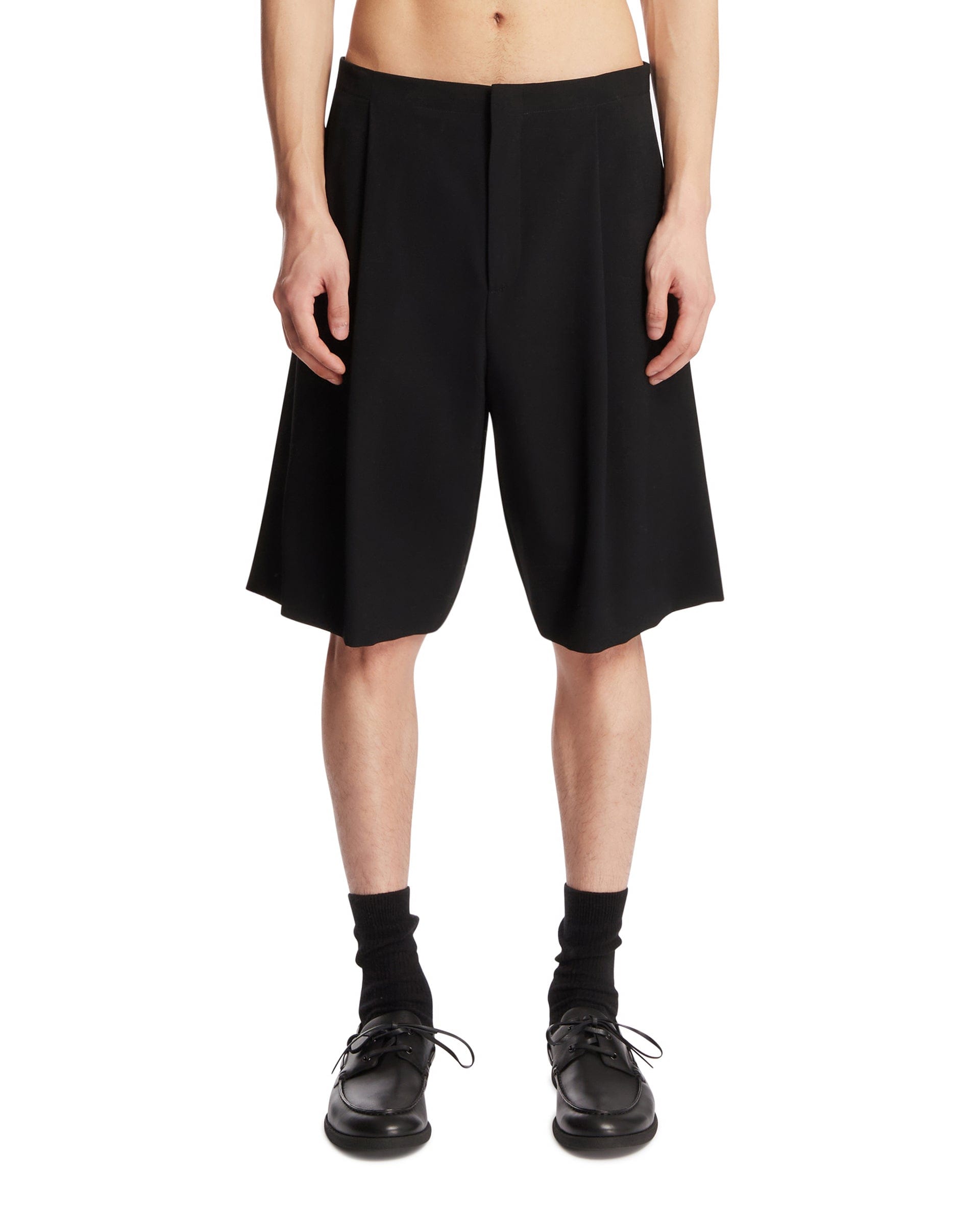THE ROW Pantaloncini Sayed In Lana Neri