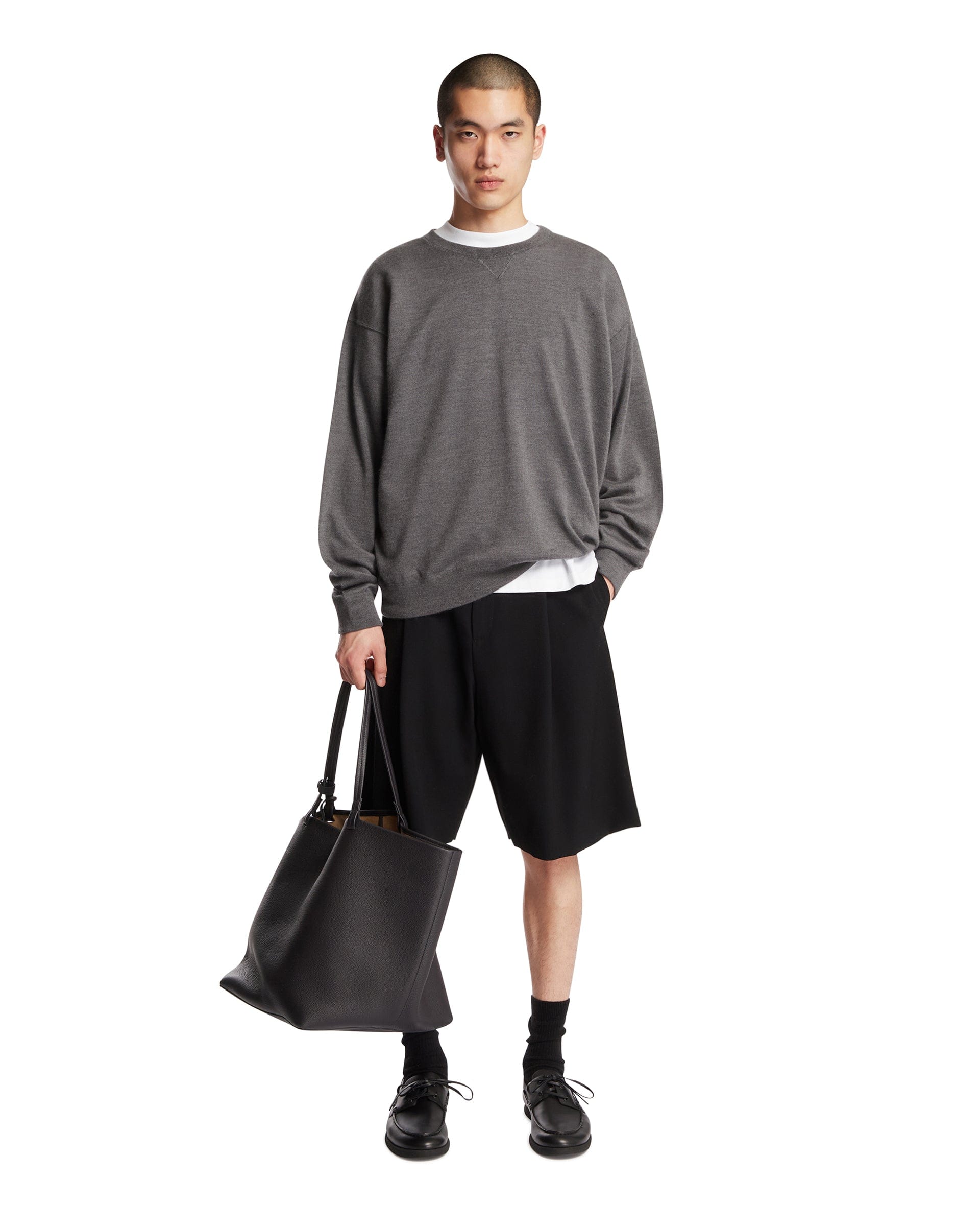 THE ROW Pantaloncini Sayed In Lana Neri