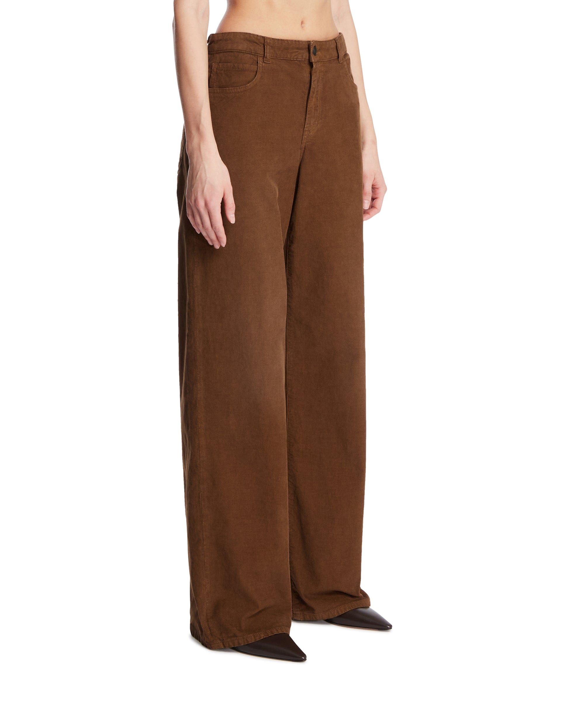 THE ROW Pantaloni A Costine Marroni