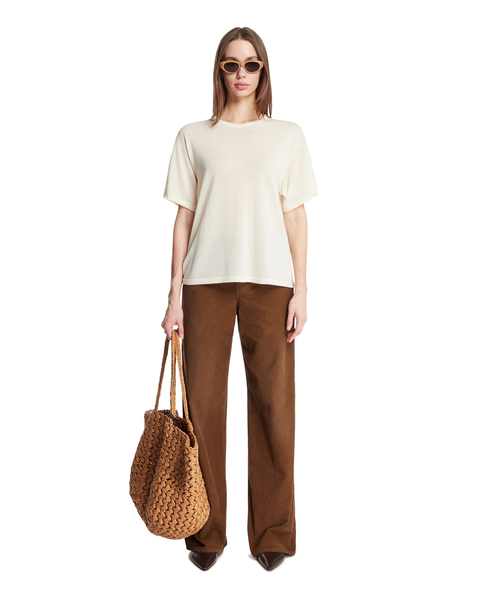 THE ROW Pantaloni A Costine Marroni
