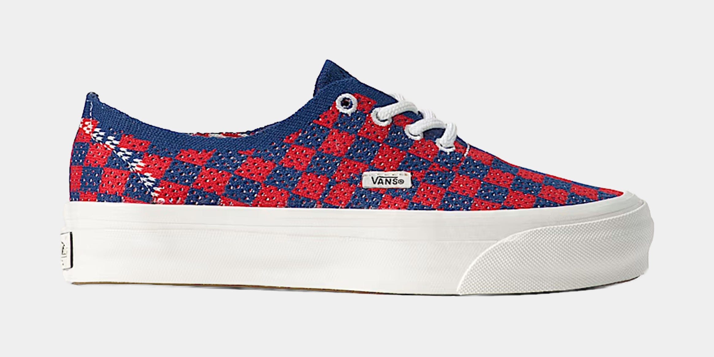 Vans Premium Authentic Checkerboard Mens Lifestyle Shoes (Checkerboard Red/Blue)