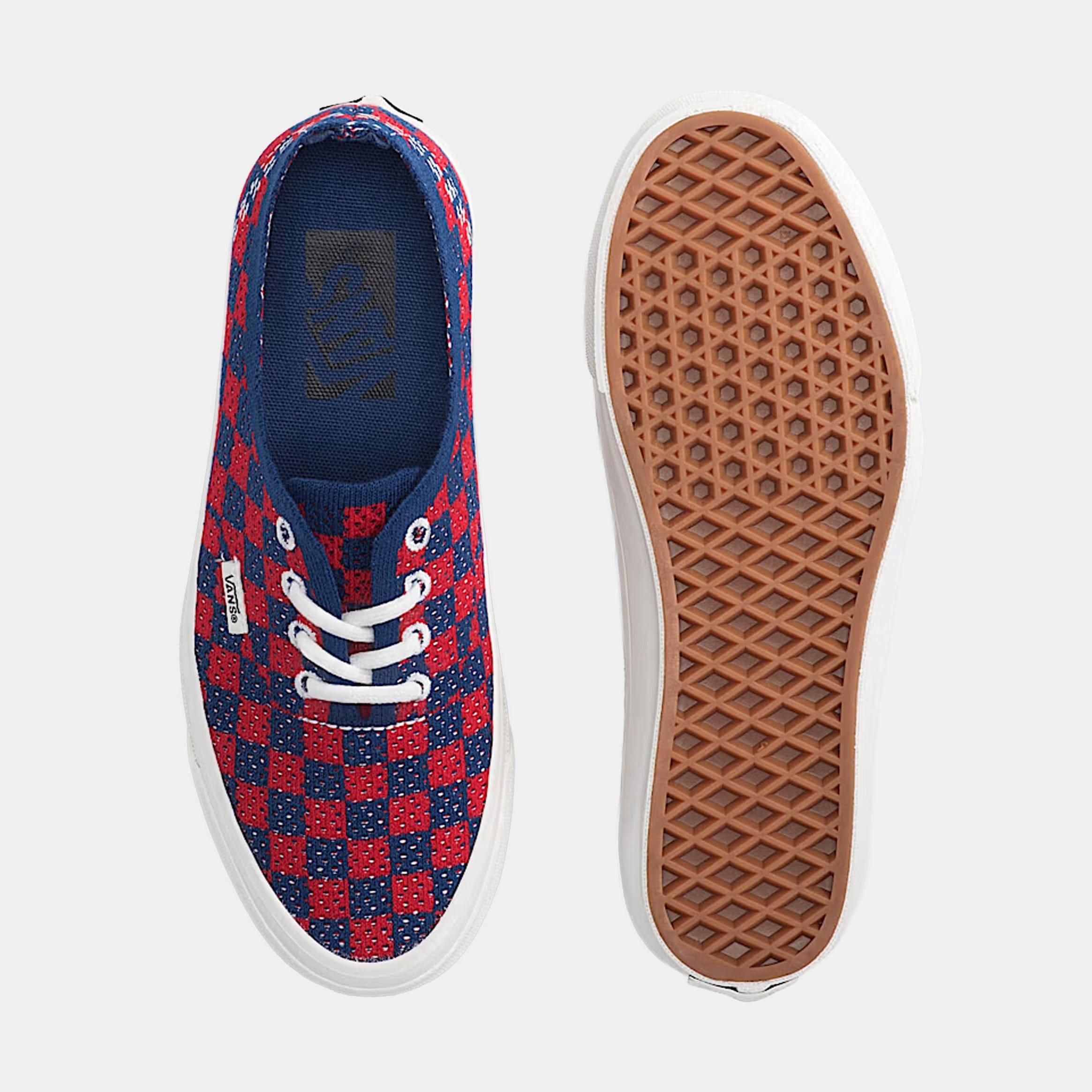 Vans Premium Authentic Checkerboard Mens Lifestyle Shoes (Checkerboard Red/Blue)