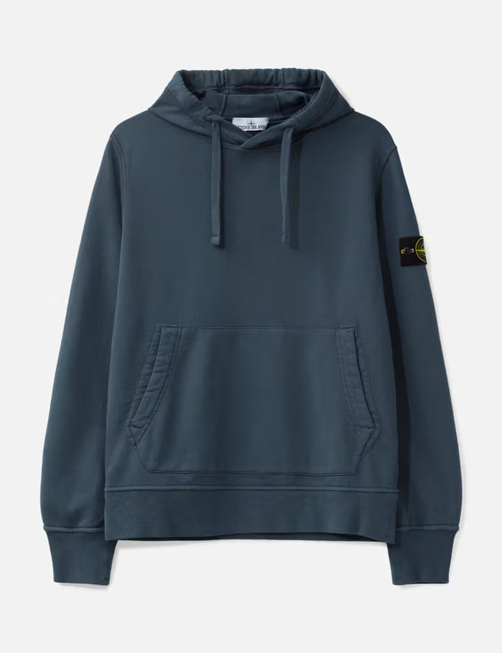 Stone Island Garment Dyed Cotton Fleece Hoodie