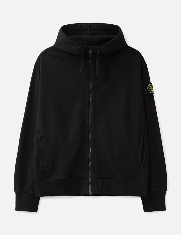 Stone Island Oversized Garment Dyed Cotton Fleece Zip - Up Hoodie